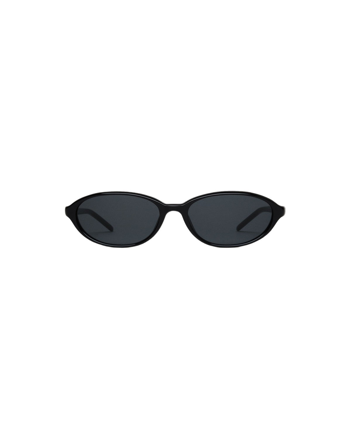 Front view of CHIMI Ellipse Black sunglasses with temples extended.