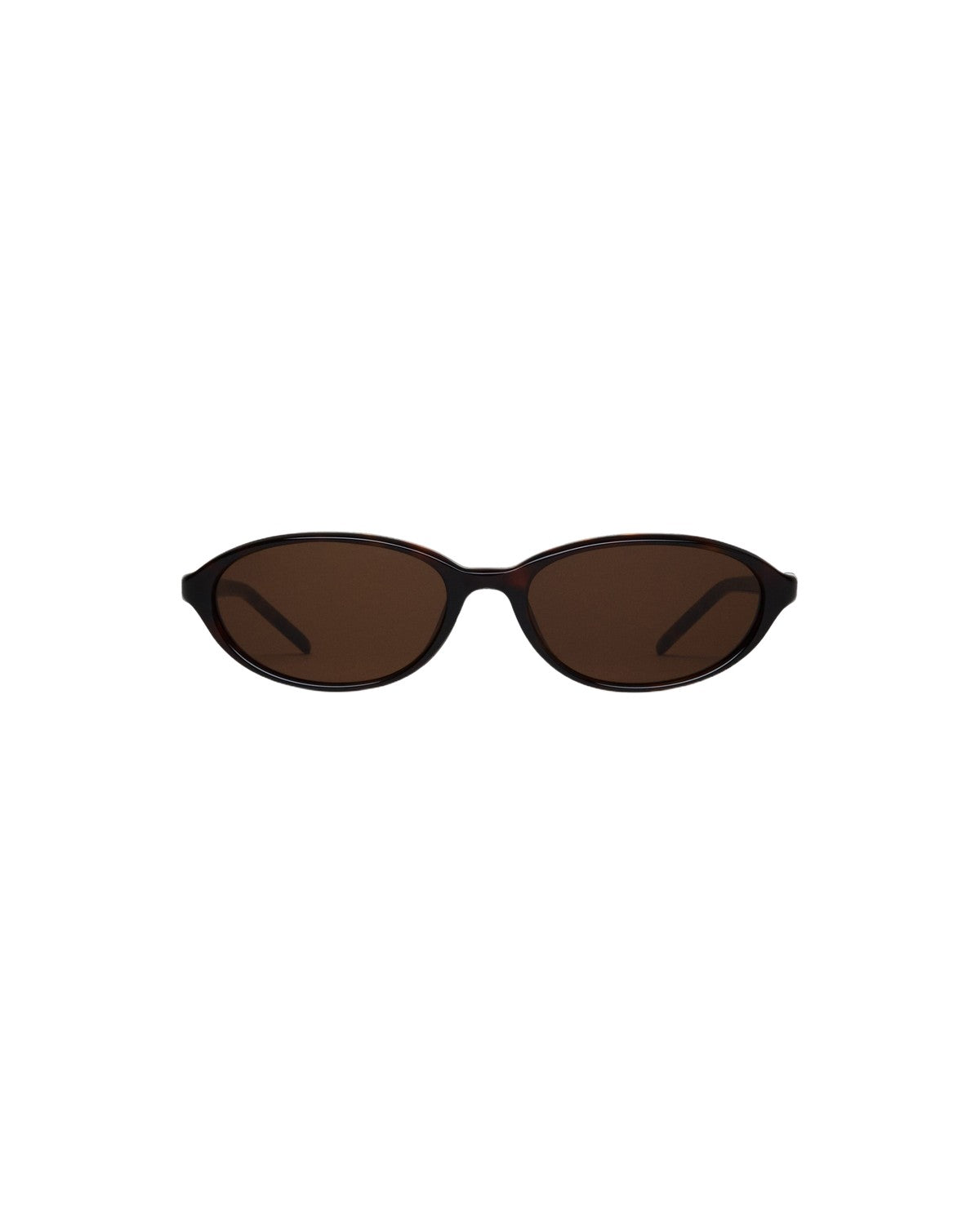 Folded view of CHIMI Ellipse Tortoise Brown sunglasses.