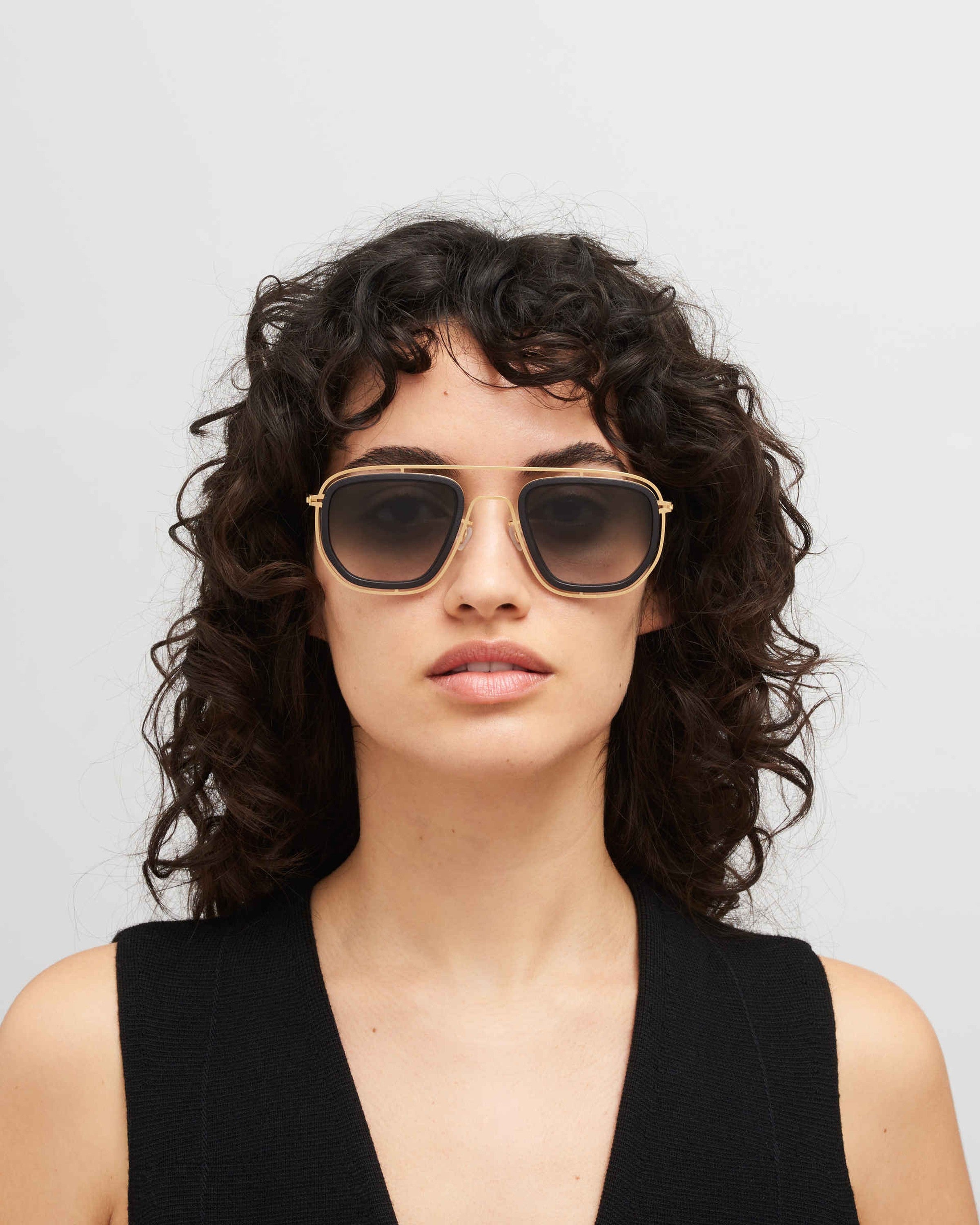 MYKITA FERLO MH7 PITCH BLACK/GLOSSY GOLD Pitch Black/Glossy Gold / Rawblack Gradient