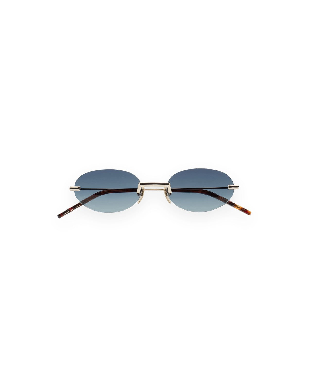 Front view of KALEOS Fuentes Gold Gradient Blue sunglasses.