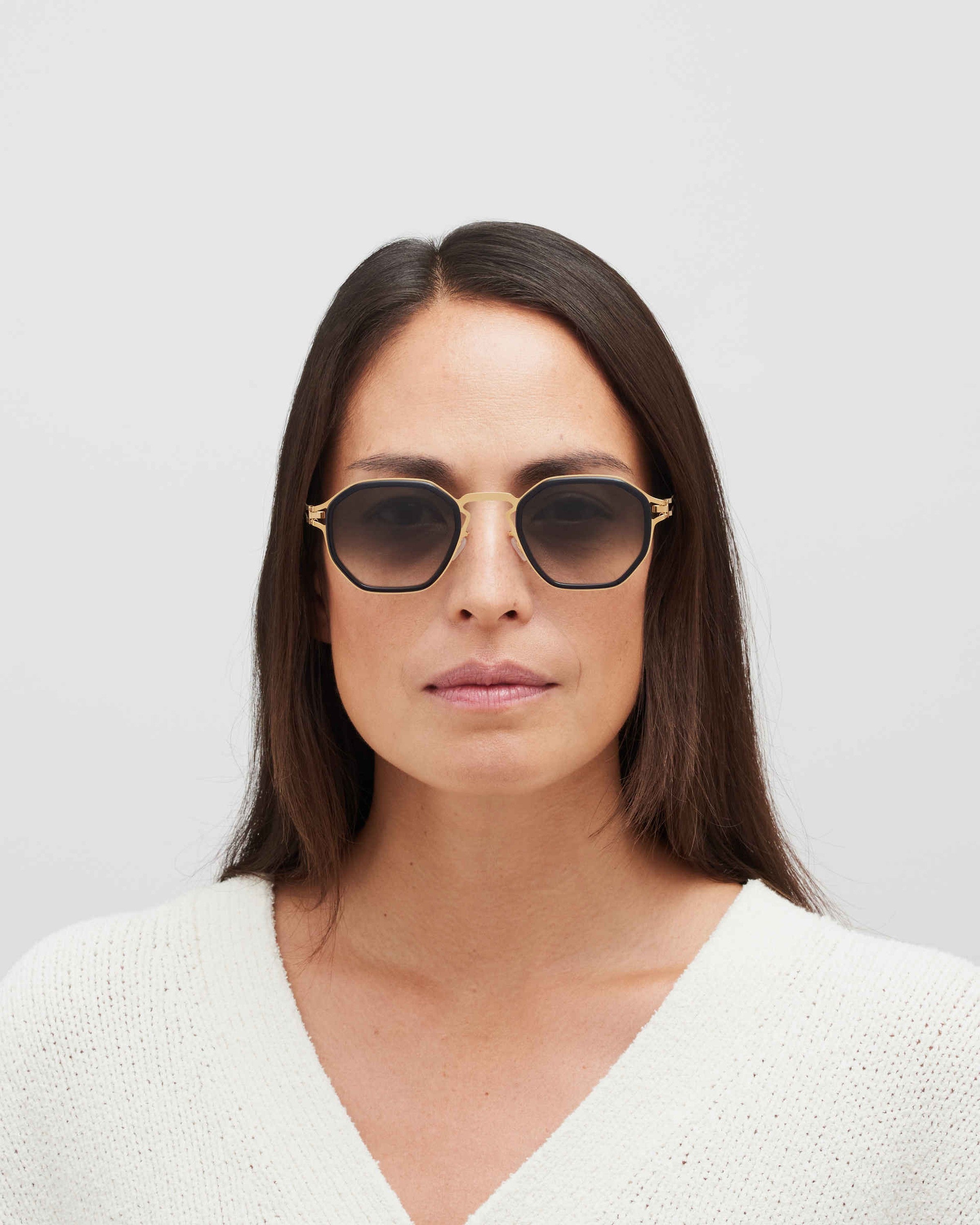 MYKITA GIA A76 GLOSSY GOLD/MILKY INDIGO Glossy Gold/Milky Indigo / Rawblack Gradient
