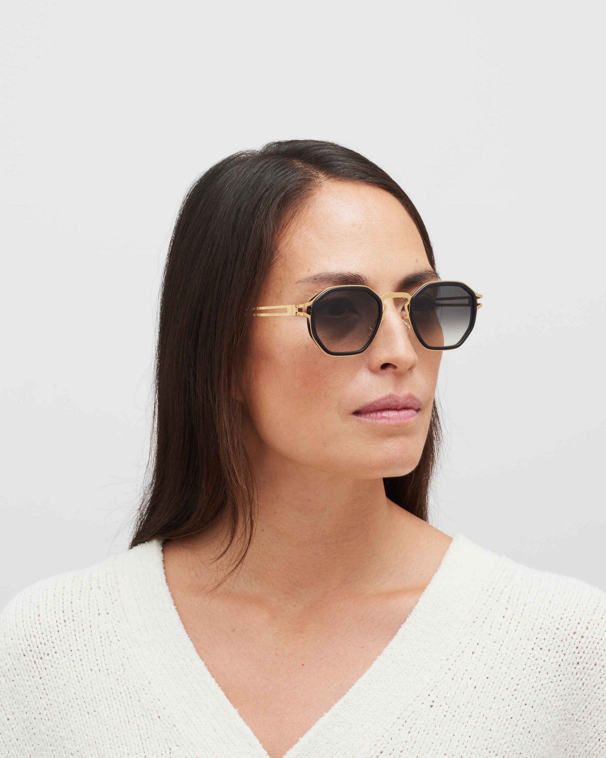 MYKITA GIA A76 GLOSSY GOLD/MILKY INDIGO Glossy Gold/Milky Indigo / Rawblack Gradient