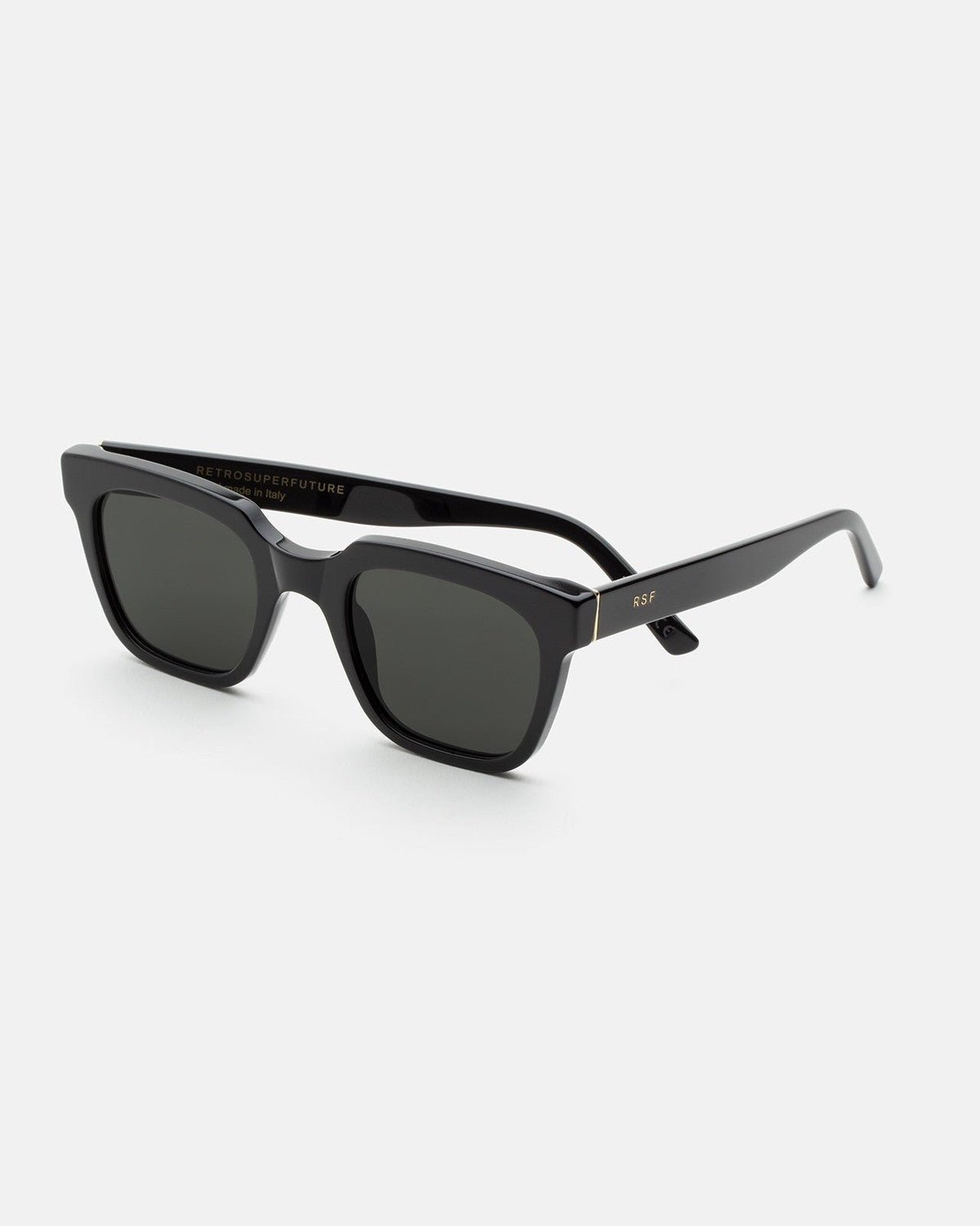 Side profile of RETROSUPERFUTURE Giusto Black sunglasses.