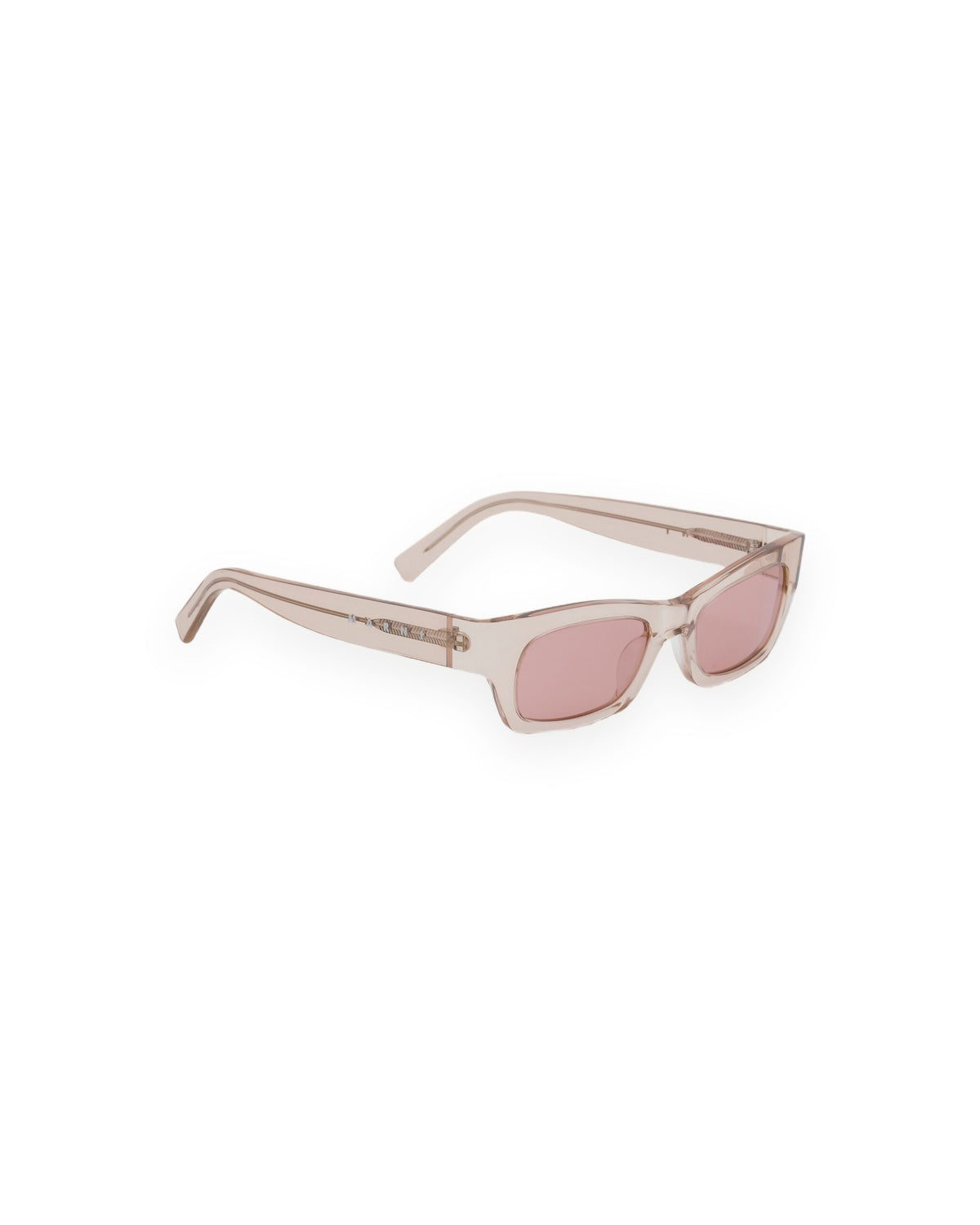 Angle view of MARNI Haicli Cream Transparent sunglasses.