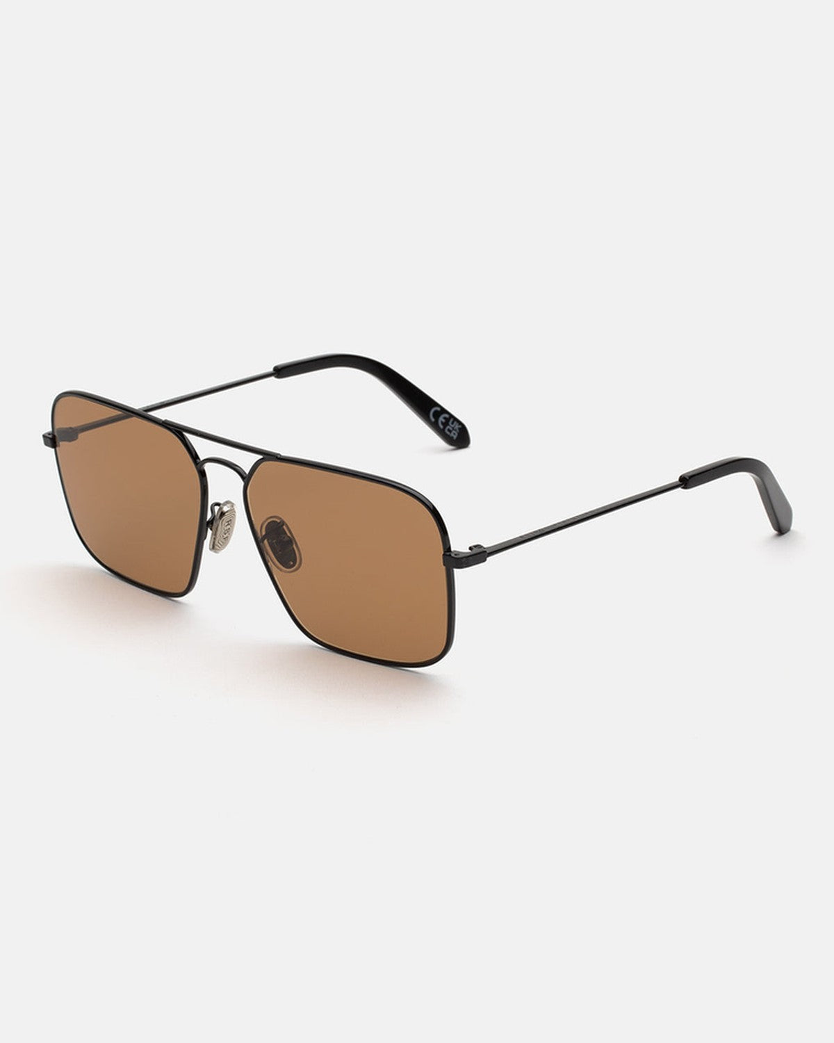 Angle view of RETROSUPERFUTURE Iggy 2.0 Brown sunglasses showing the temple.