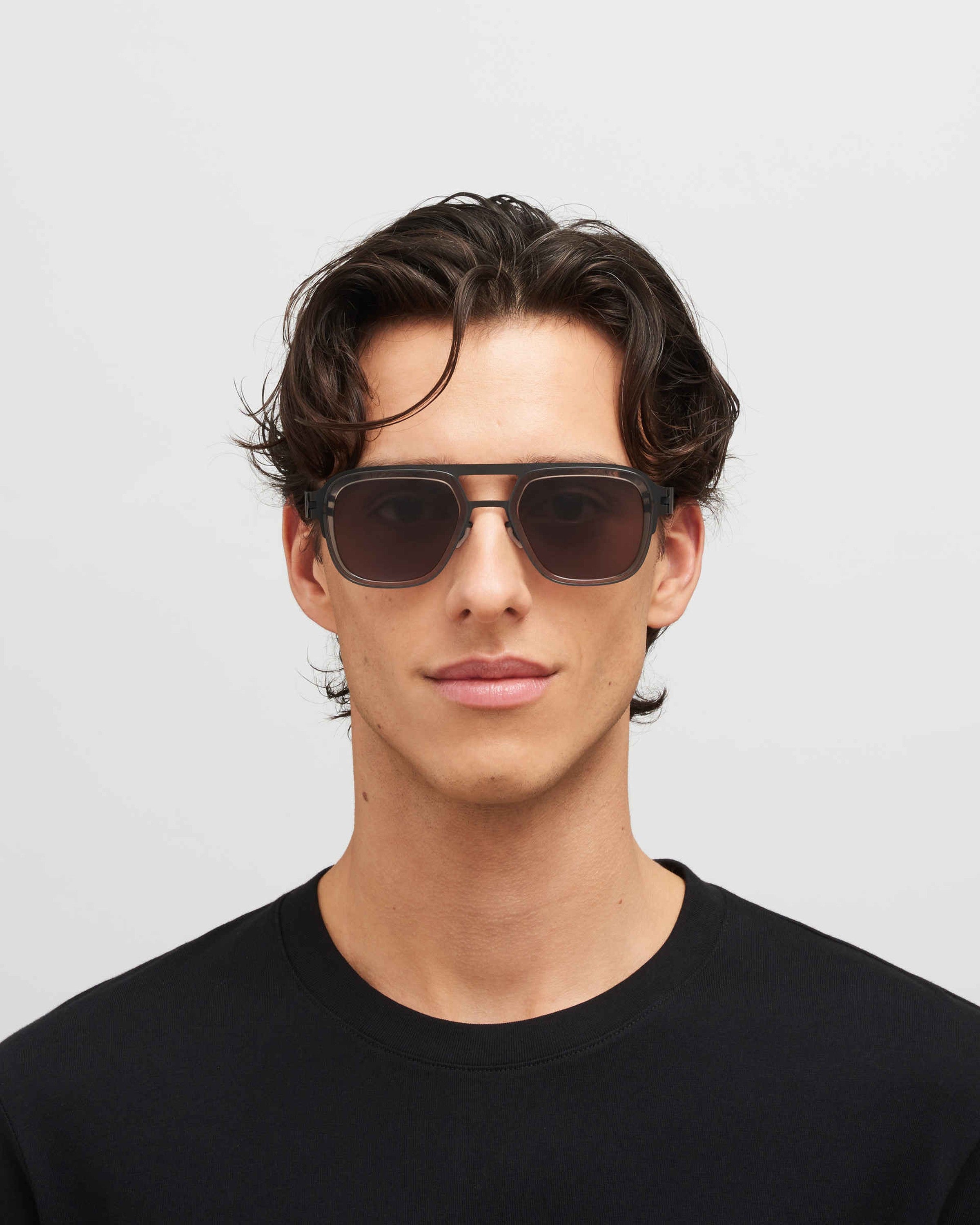 MYKITA KNOX A77 BLACK/CLEAR ASH Black/Clear Ash / Brown Solid