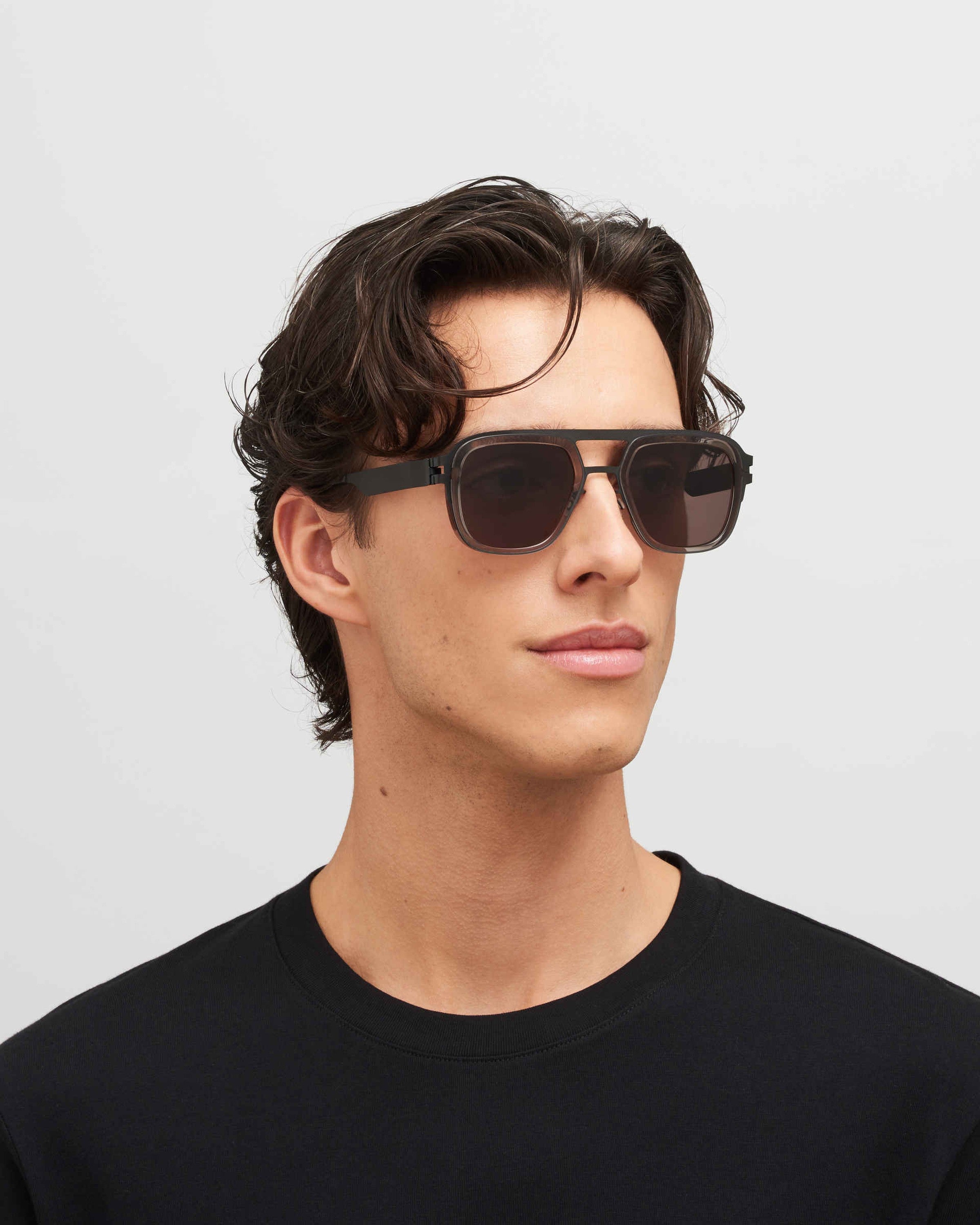MYKITA KNOX A77 BLACK/CLEAR ASH Black/Clear Ash / Brown Solid