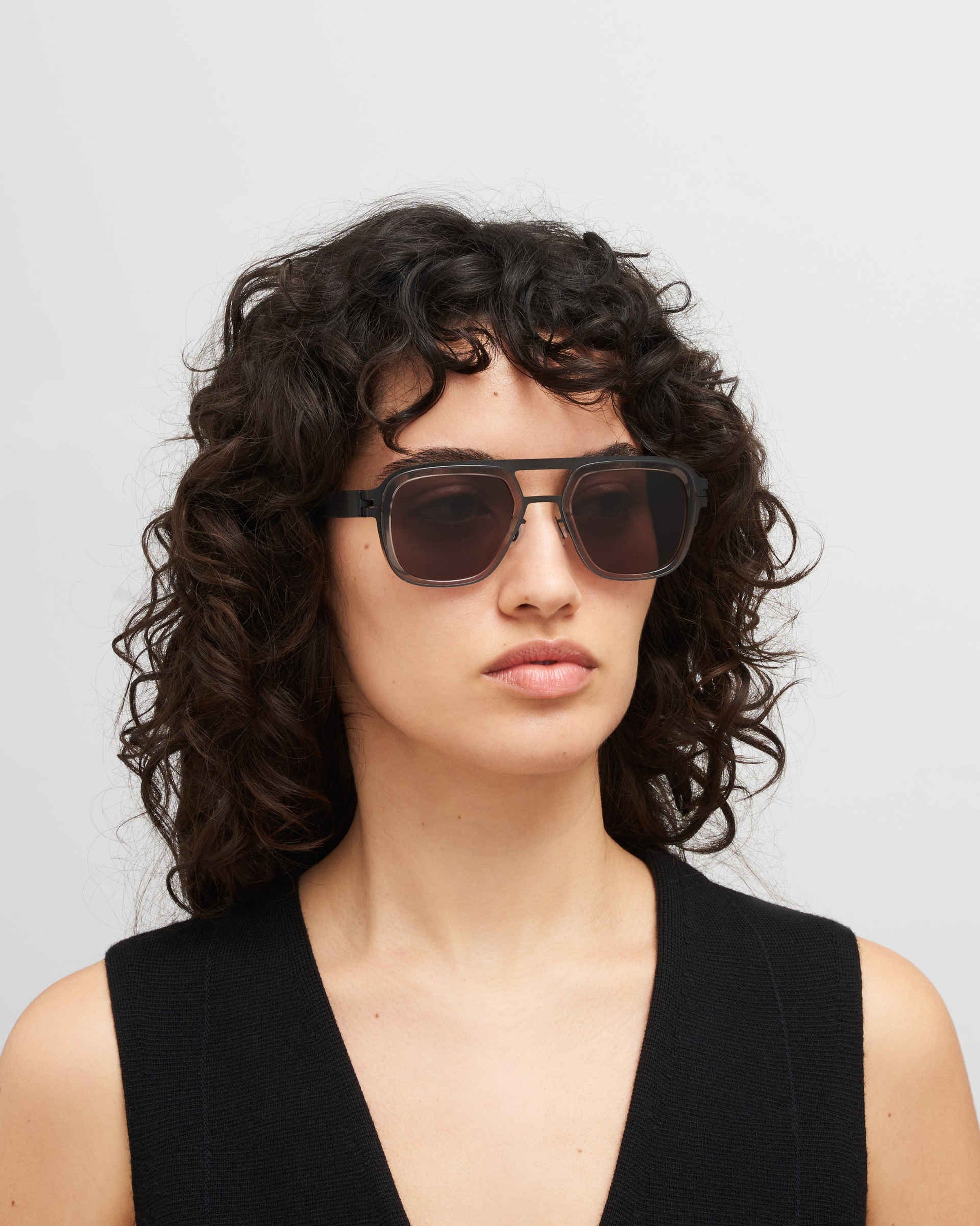 MYKITA KNOX A77 BLACK/CLEAR ASH Black/Clear Ash / Brown Solid
