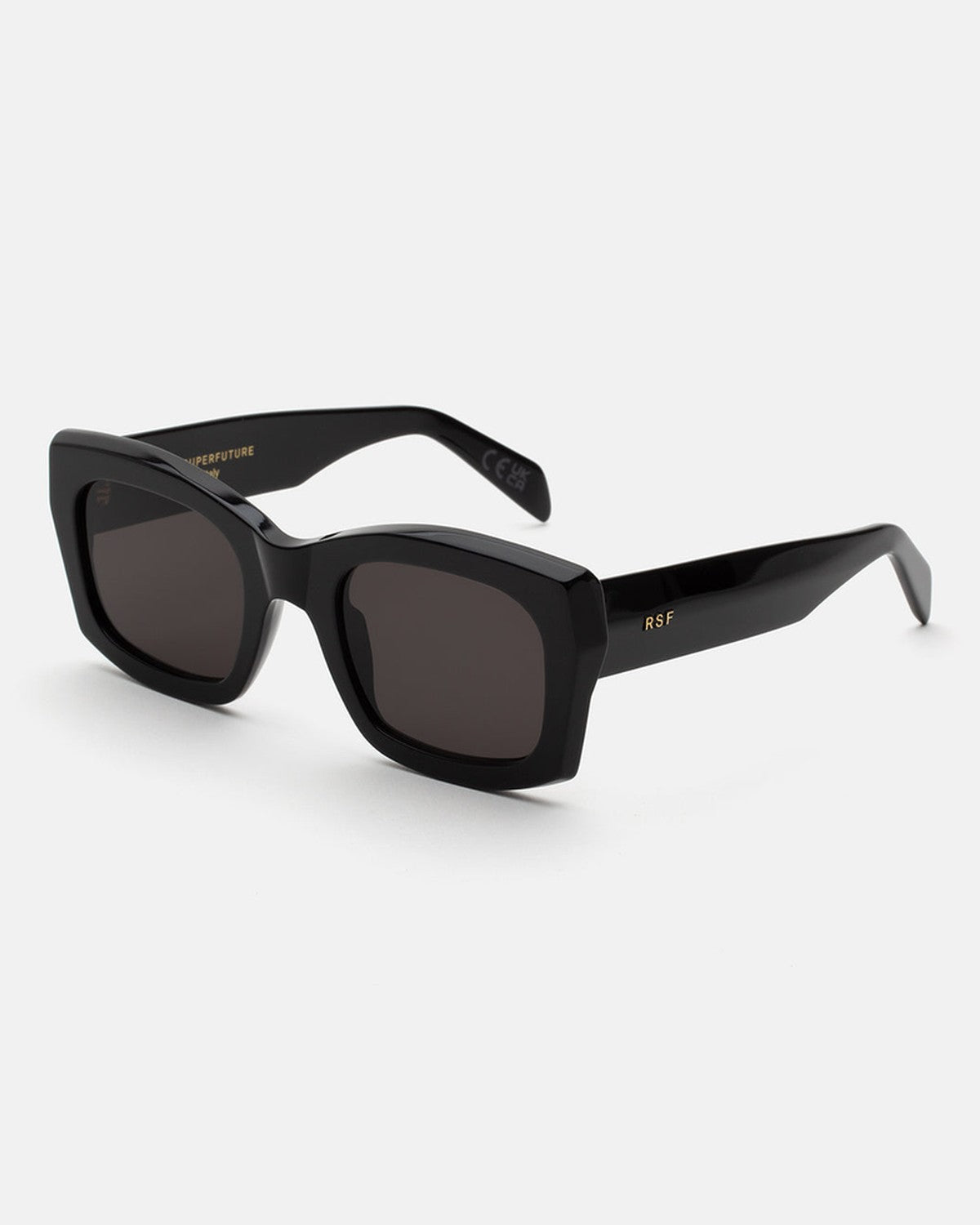 Angle view of RETROSUPERFUTURE Komori Black sunglasses.