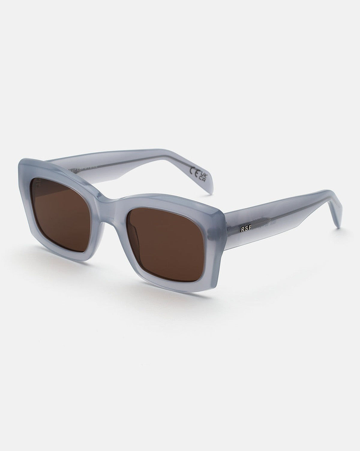 Angle view of RETROSUPERFUTURE Komori Light Blue sunglasses.
