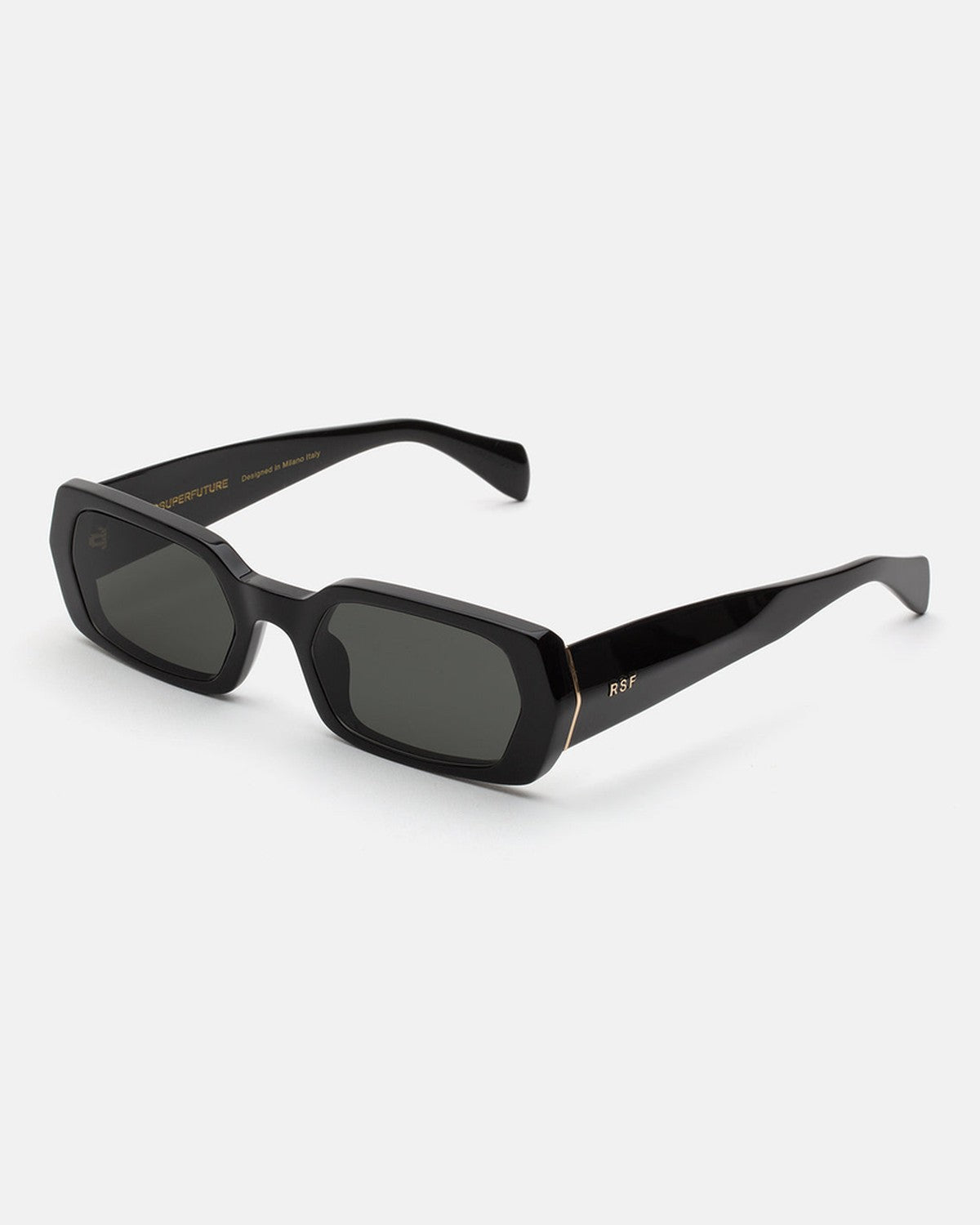 Angle view of RETROSUPERFUTURE L'Altro Black sunglasses.