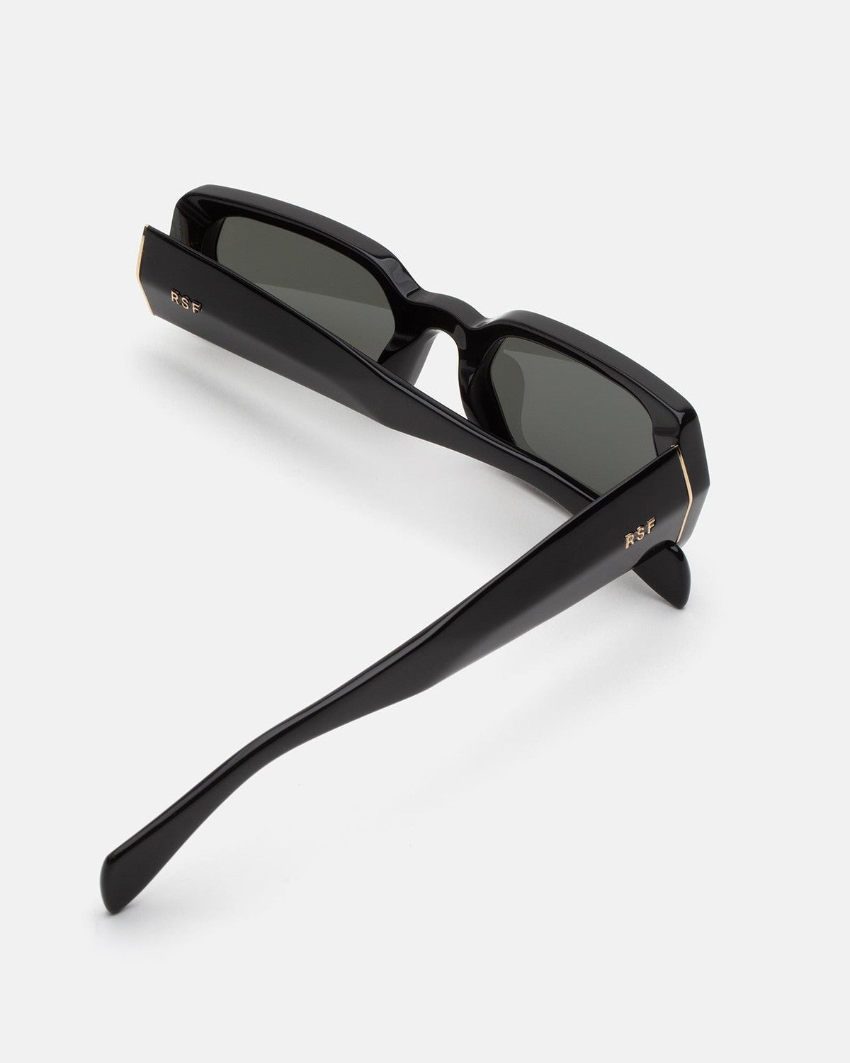 Folded view of RETROSUPERFUTURE L'Altro Black sunglasses showing temple detail.