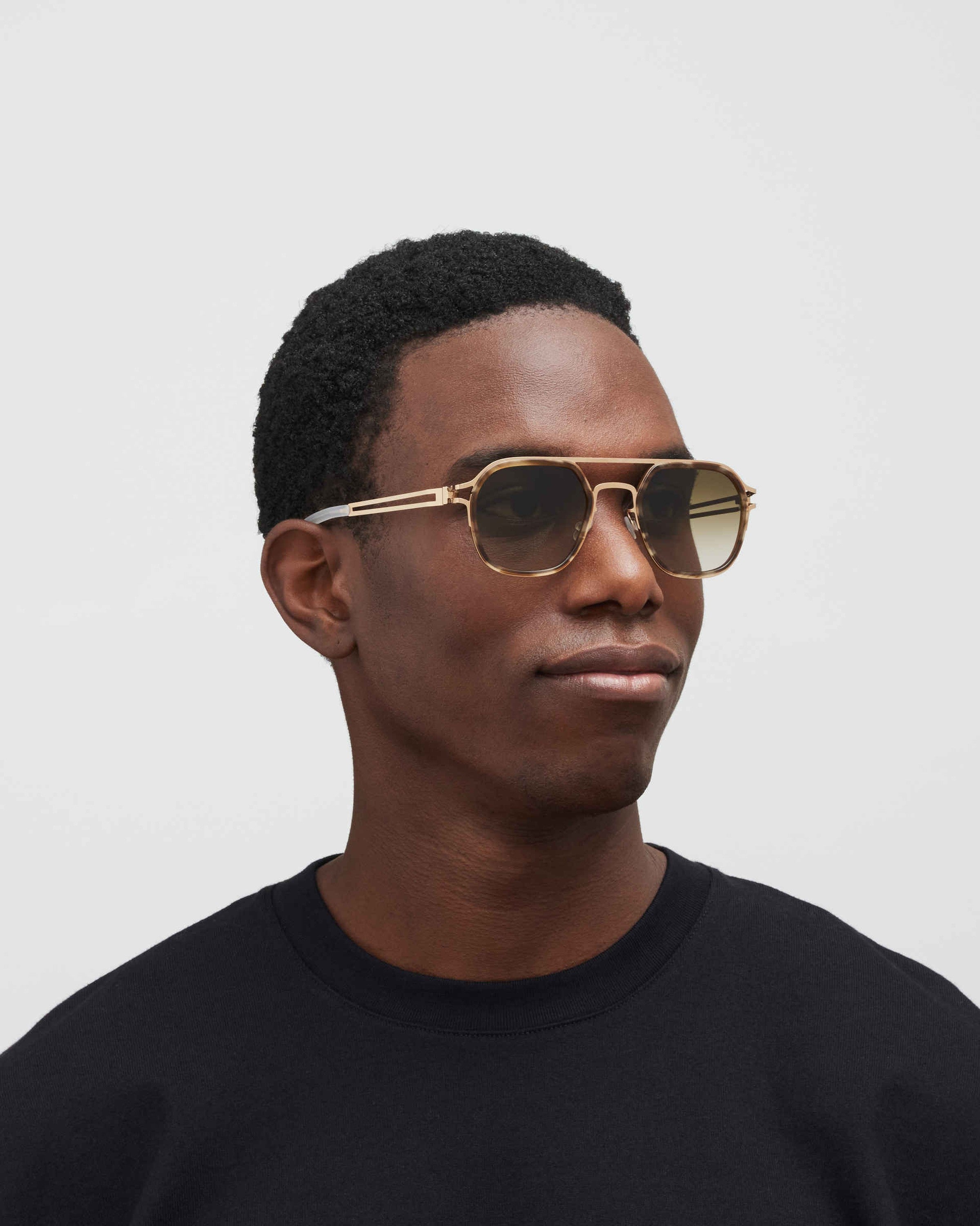 MYKITA LEELAND A80 CHAMPAGNE GOLD/GALAPAGOS Champagne Gold/Galapagos / Rawbrown Gradient