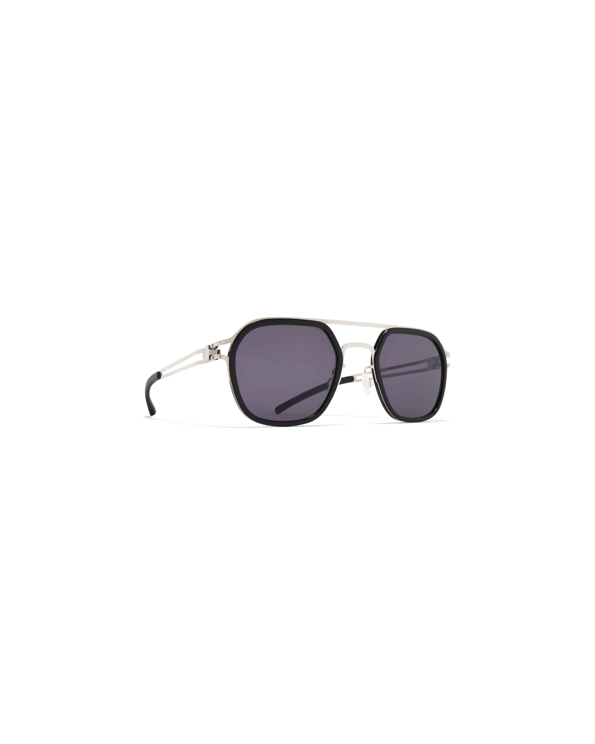 MYKITA LEELAND A81 SHINY SILVER/BLACK Shiny Silver/Black / Coolgrey Solid