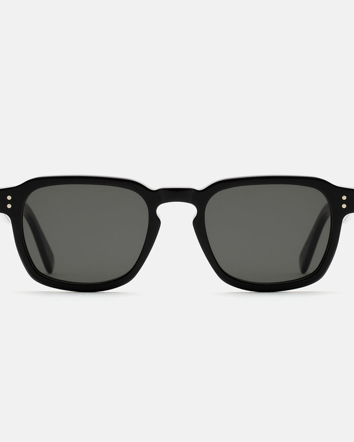 Straight-on front view of RETROSUPERFUTURE Luce Black sunglasses.