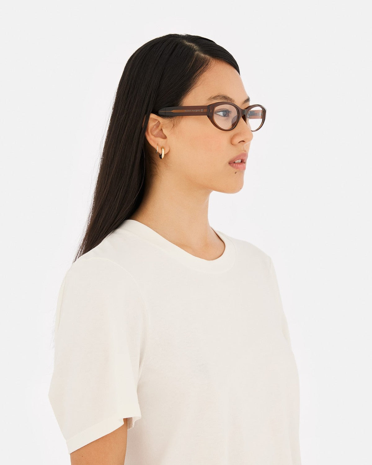 MM6 Maison Margiela Lunettes 9 Optiques Marron Brown / Clear