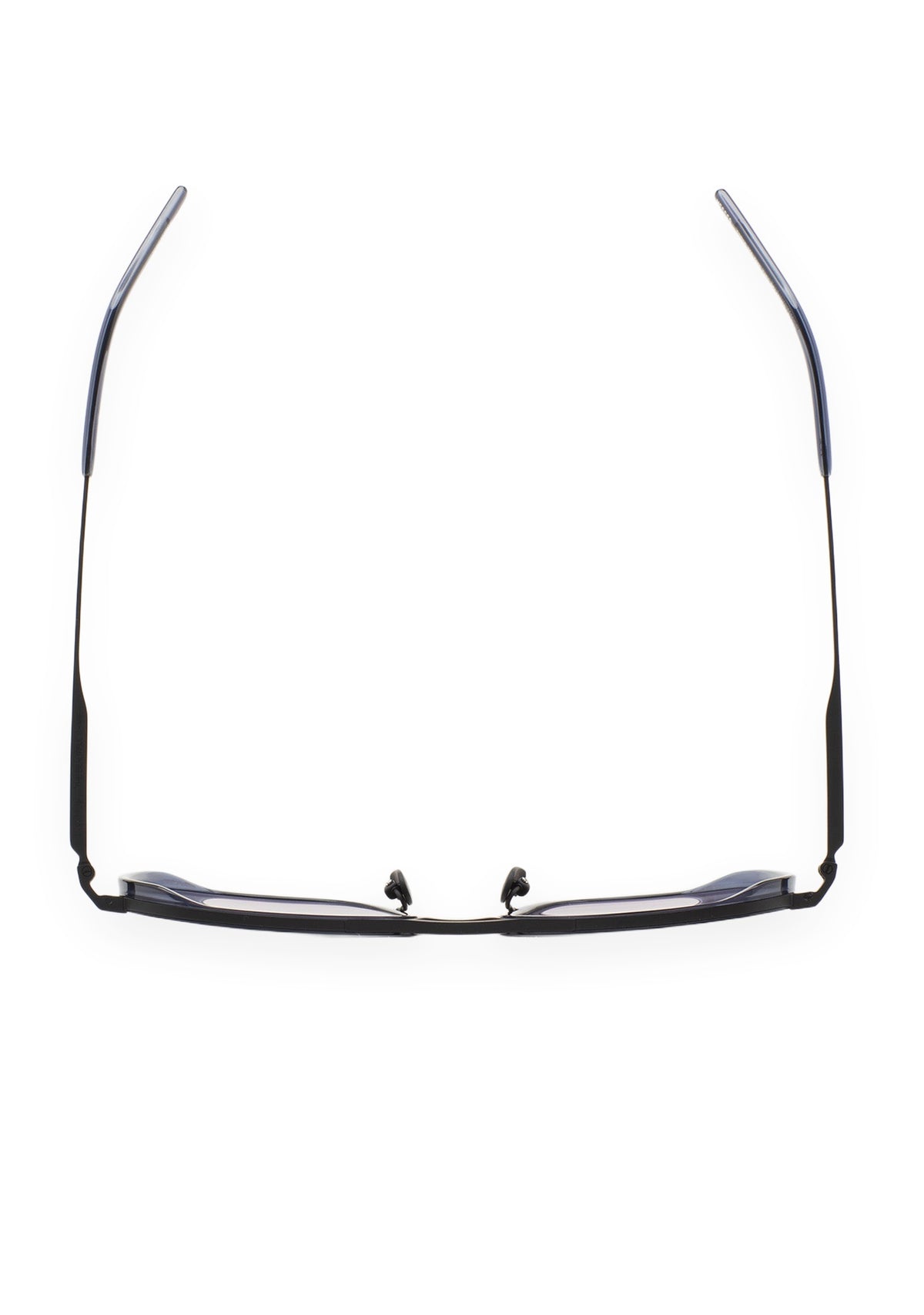 Top view of KALEOS MesserTitanium 05 sunglasses showing the bridge and temples.