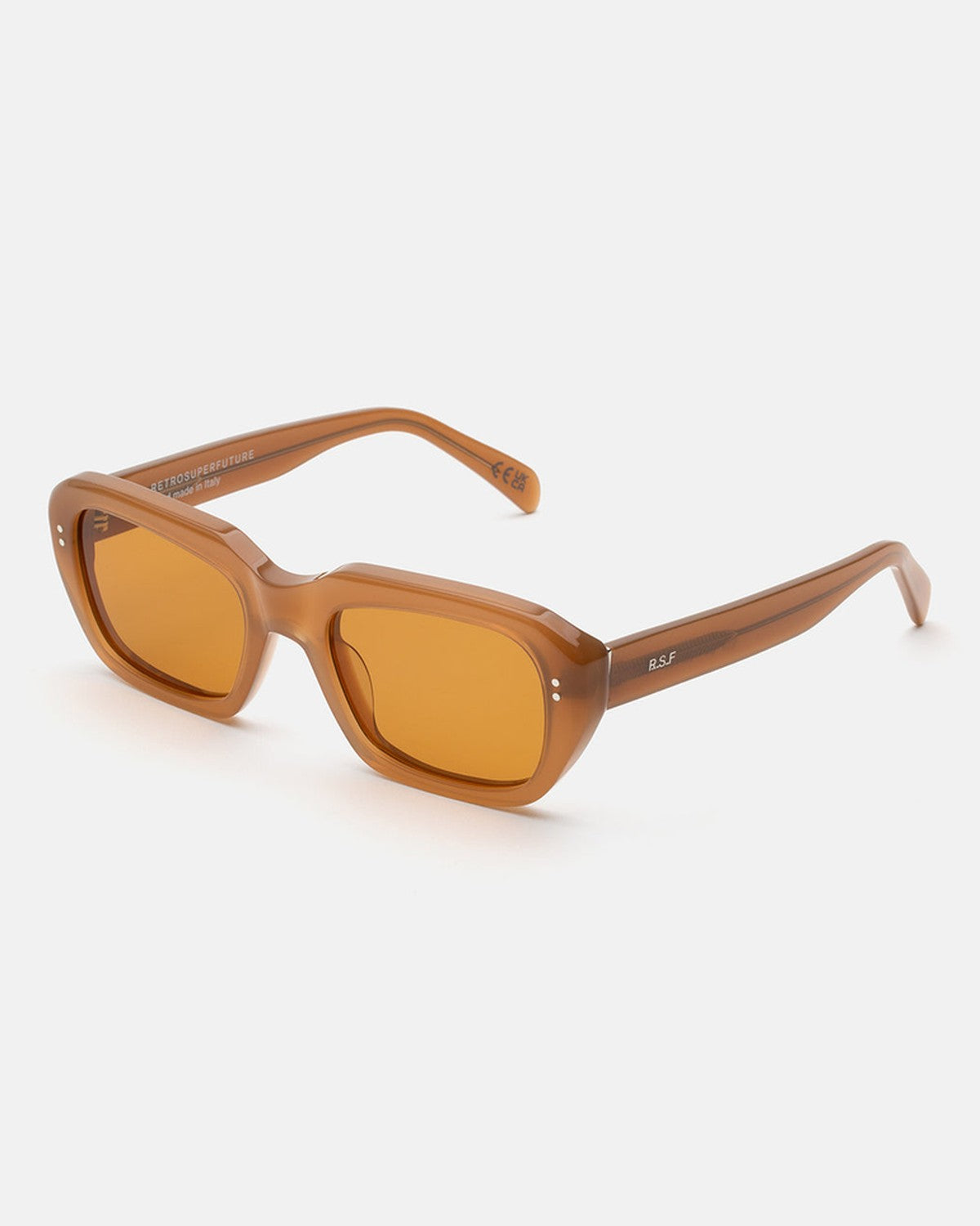 Angle view of RETROSUPERFUTURE Miles Cola sunglasses.