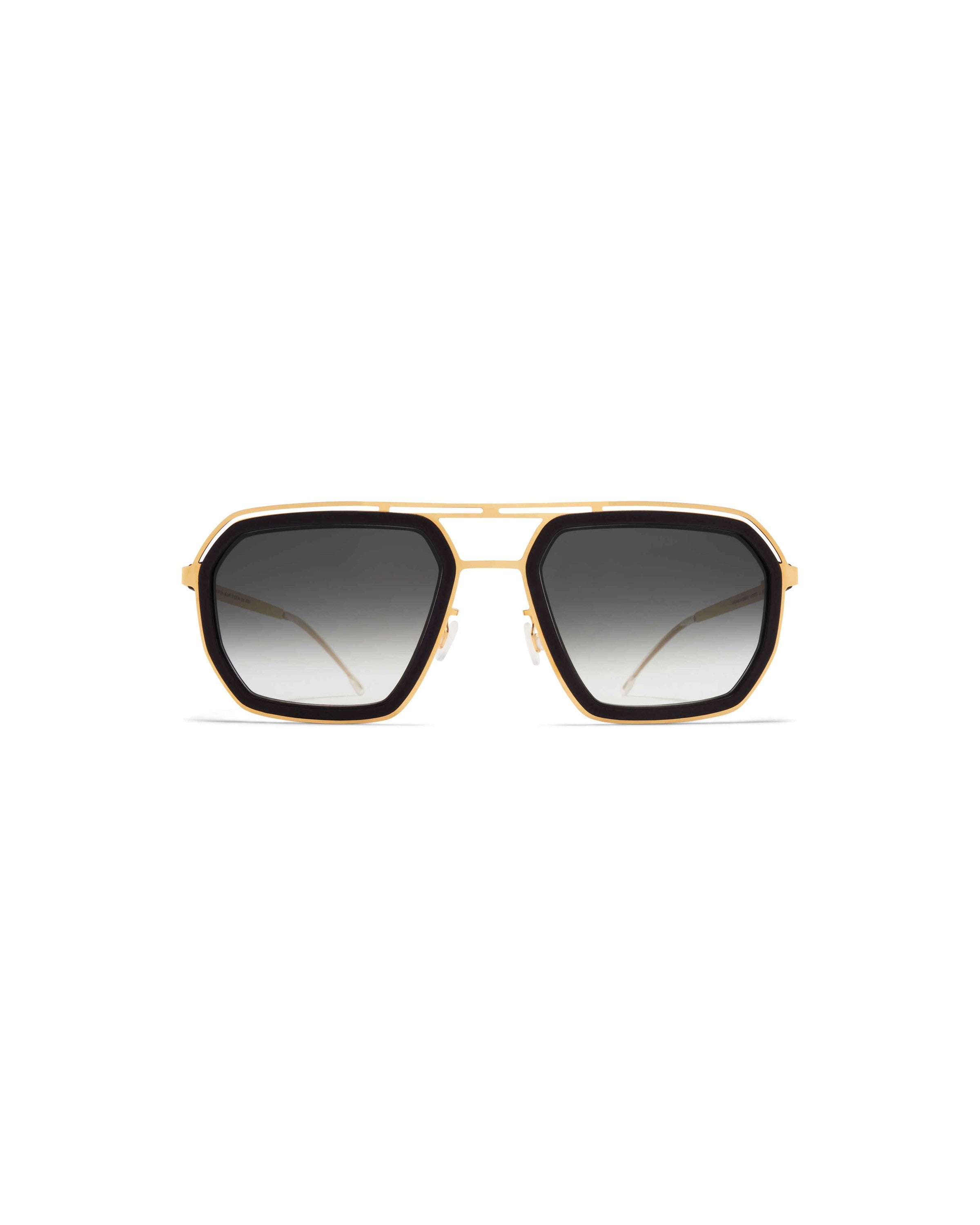 MYKITA MOJAVE MH7 PITCH BLACK/GLOSSY GOLD Pitch Black/Glossy Gold / Rawblack Gradient