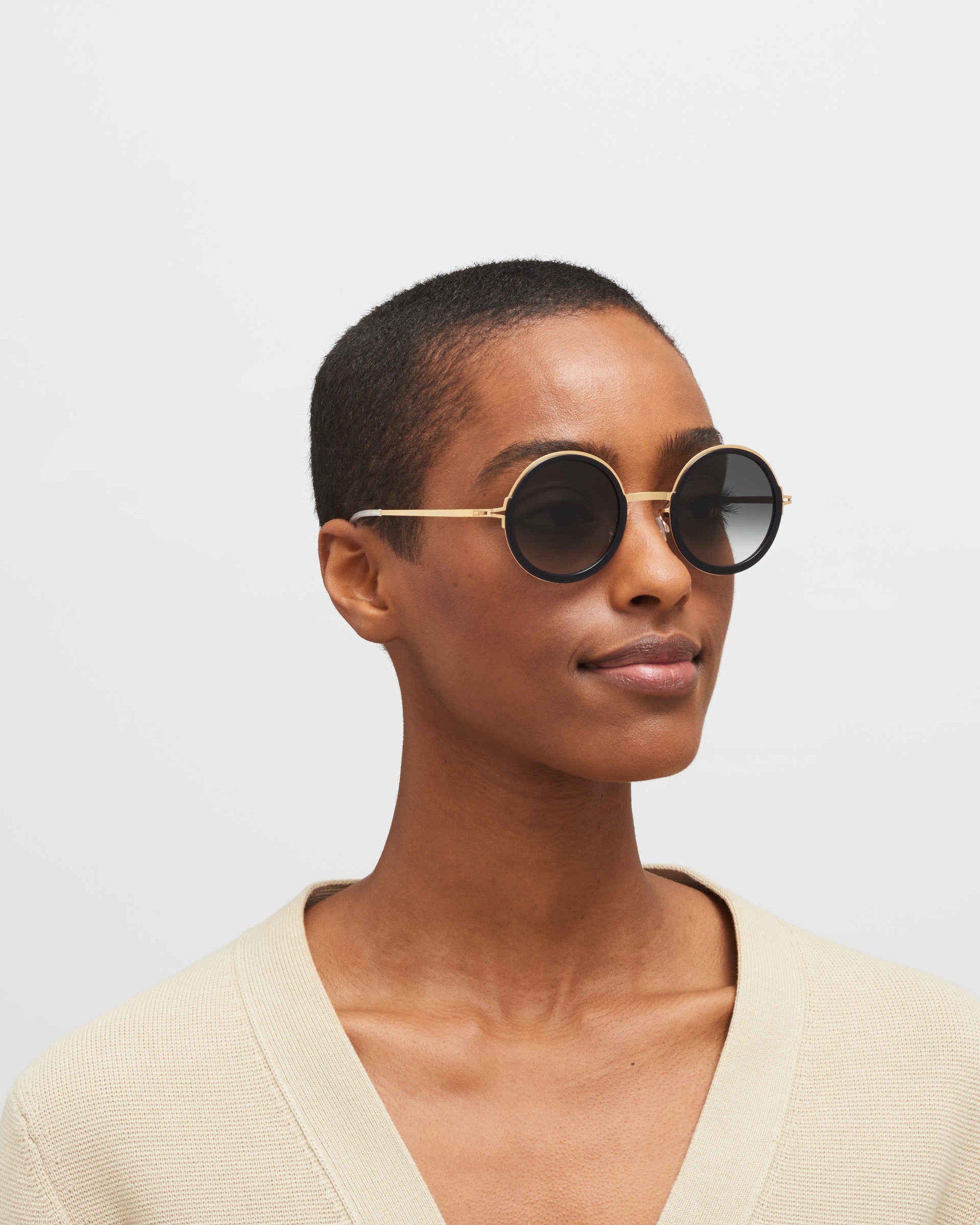 MYKITA MONROE A76 GLOSSY GOLD/MILKY INDIGO Glossy Gold/Milky Indigo / Raw Black Gradient