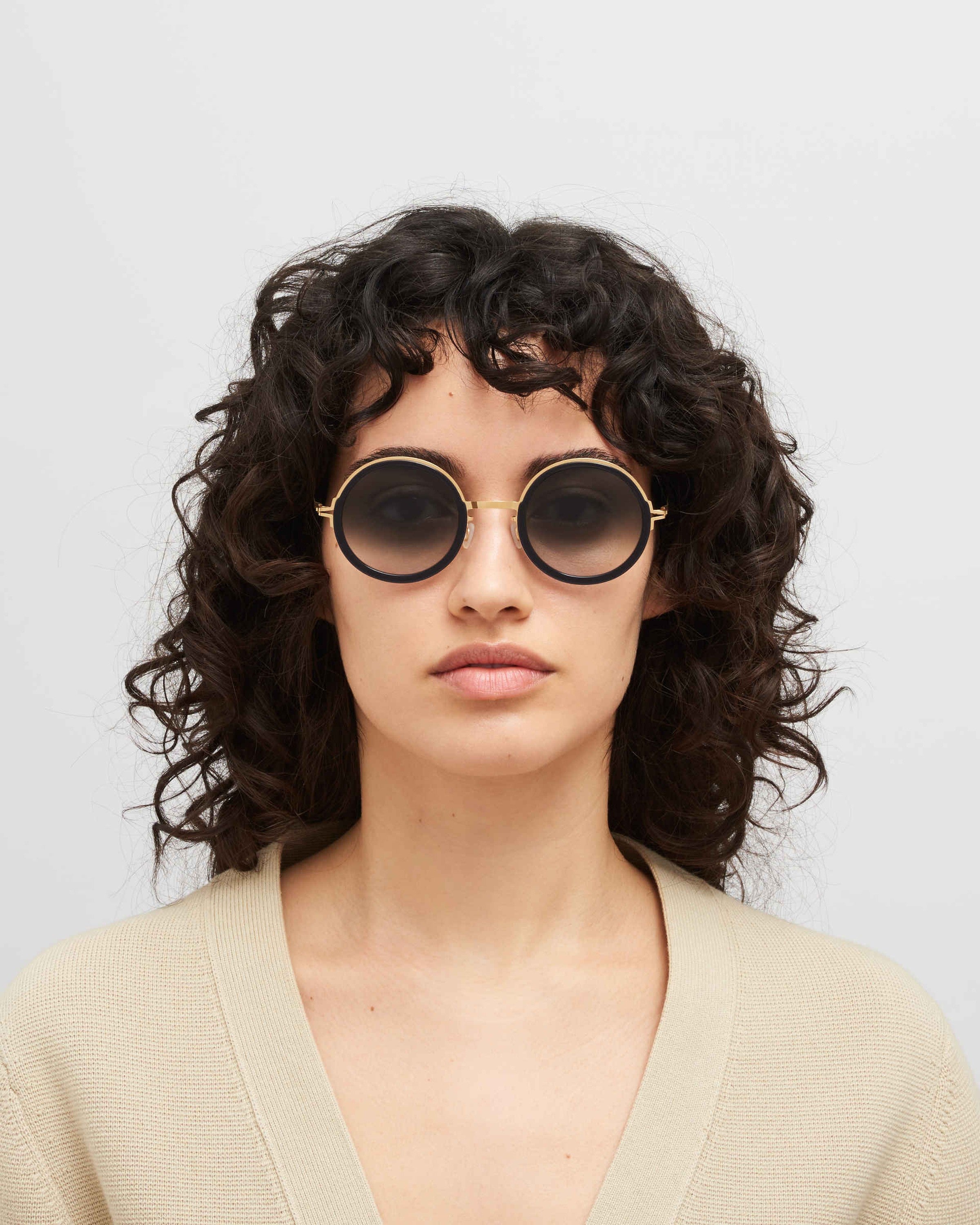 MYKITA MONROE A76 GLOSSY GOLD/MILKY INDIGO Glossy Gold/Milky Indigo / Raw Black Gradient