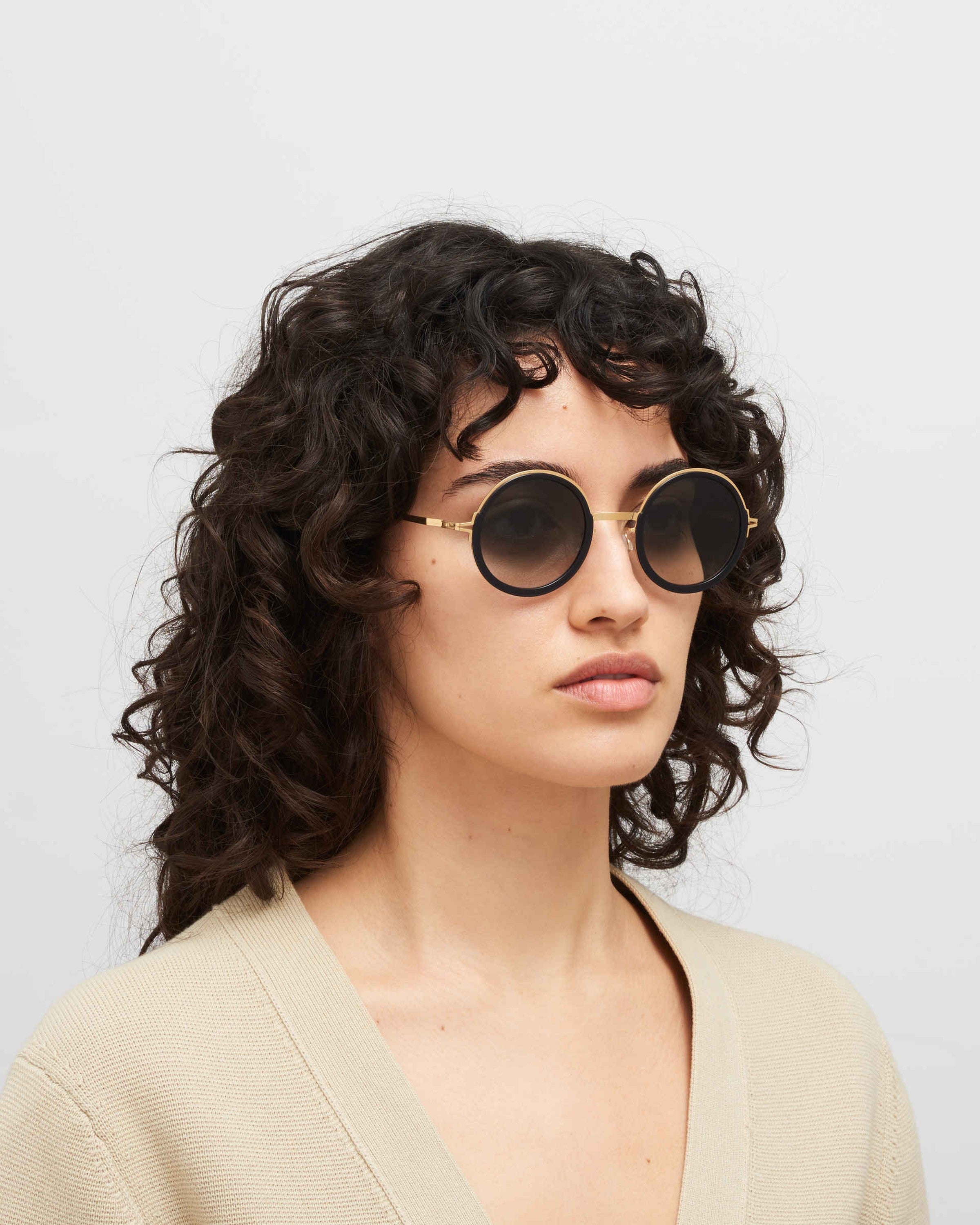 MYKITA MONROE A76 GLOSSY GOLD/MILKY INDIGO Glossy Gold/Milky Indigo / Raw Black Gradient