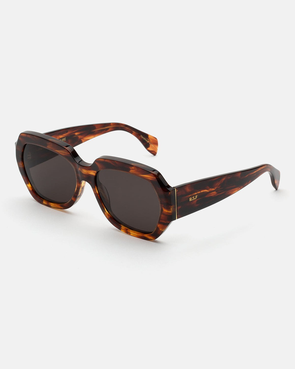 Angle view of RETROSUPERFUTURE Nala Havana Striata sunglasses.