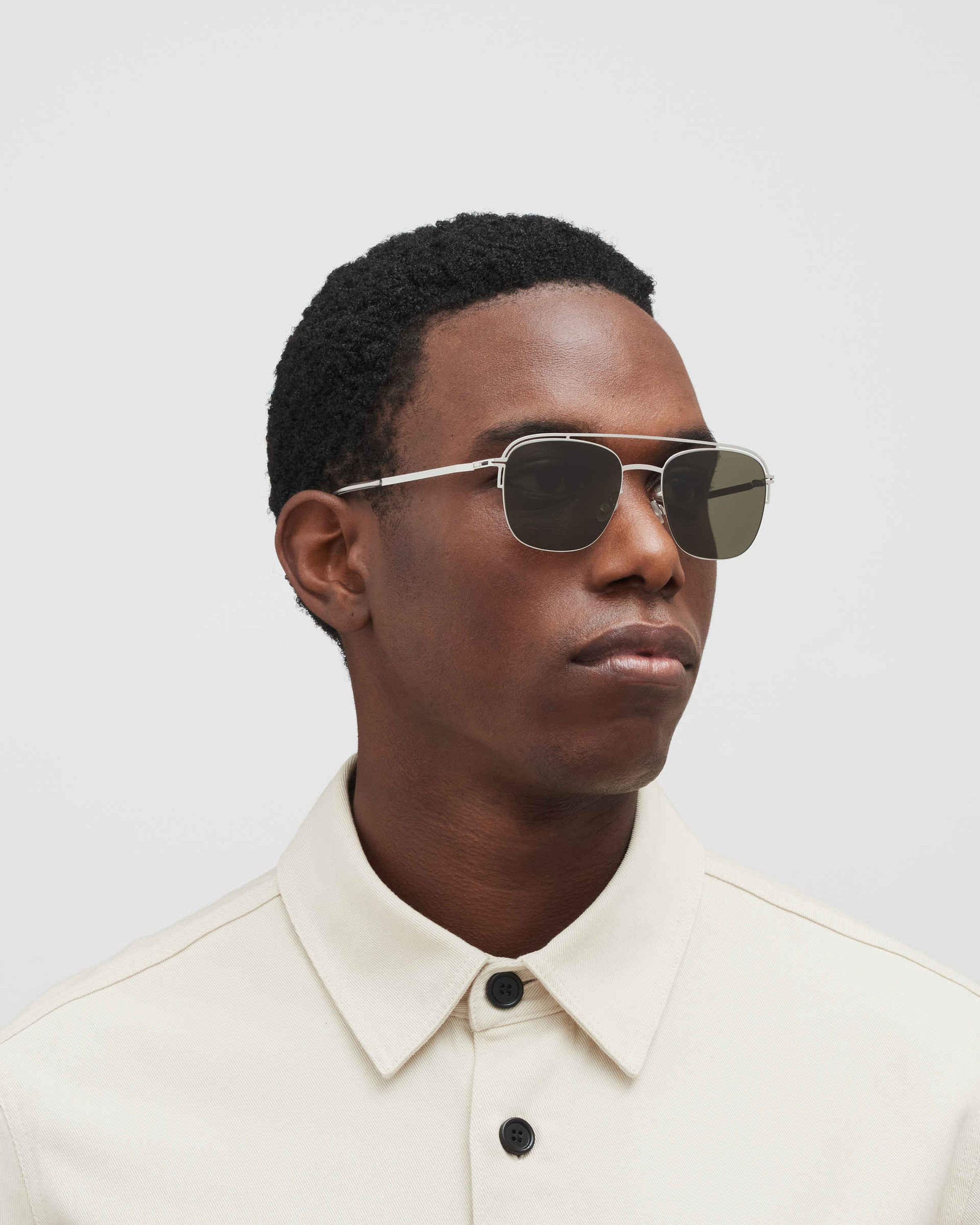 MYKITA NOR SHINY SILVER Shiny Silver / Raw Green Solid