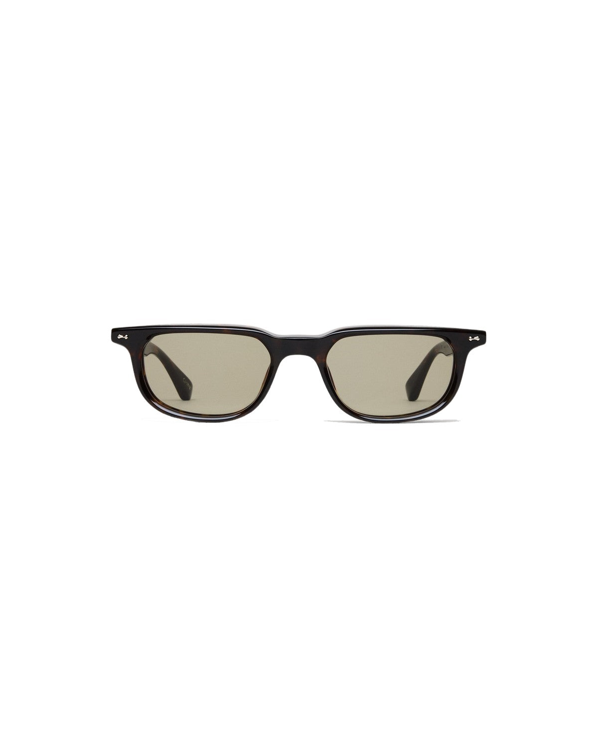 Front view of CHIMI Novis Tortoise Green sunglasses showing frame shape.