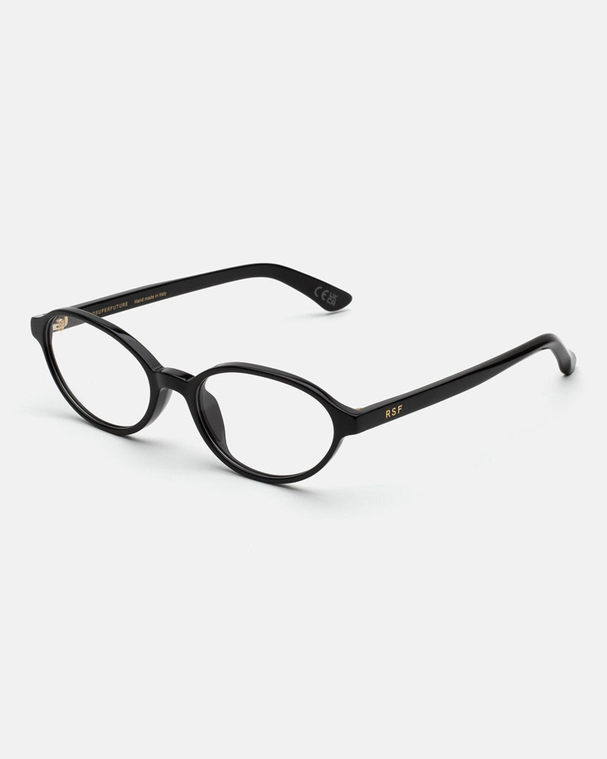 Angle view of RETROSUPERFUTURE Numero 04 Black sunglasses.