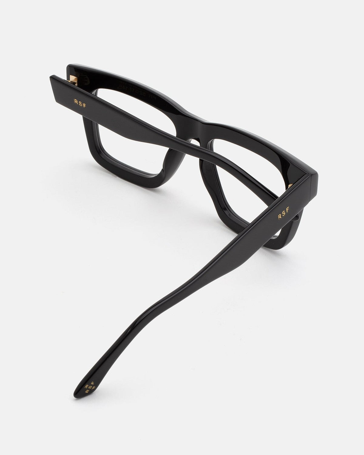 Rear angle view showing temples of RETROSUPERFUTURE Numero 116 Nero sunglasses.