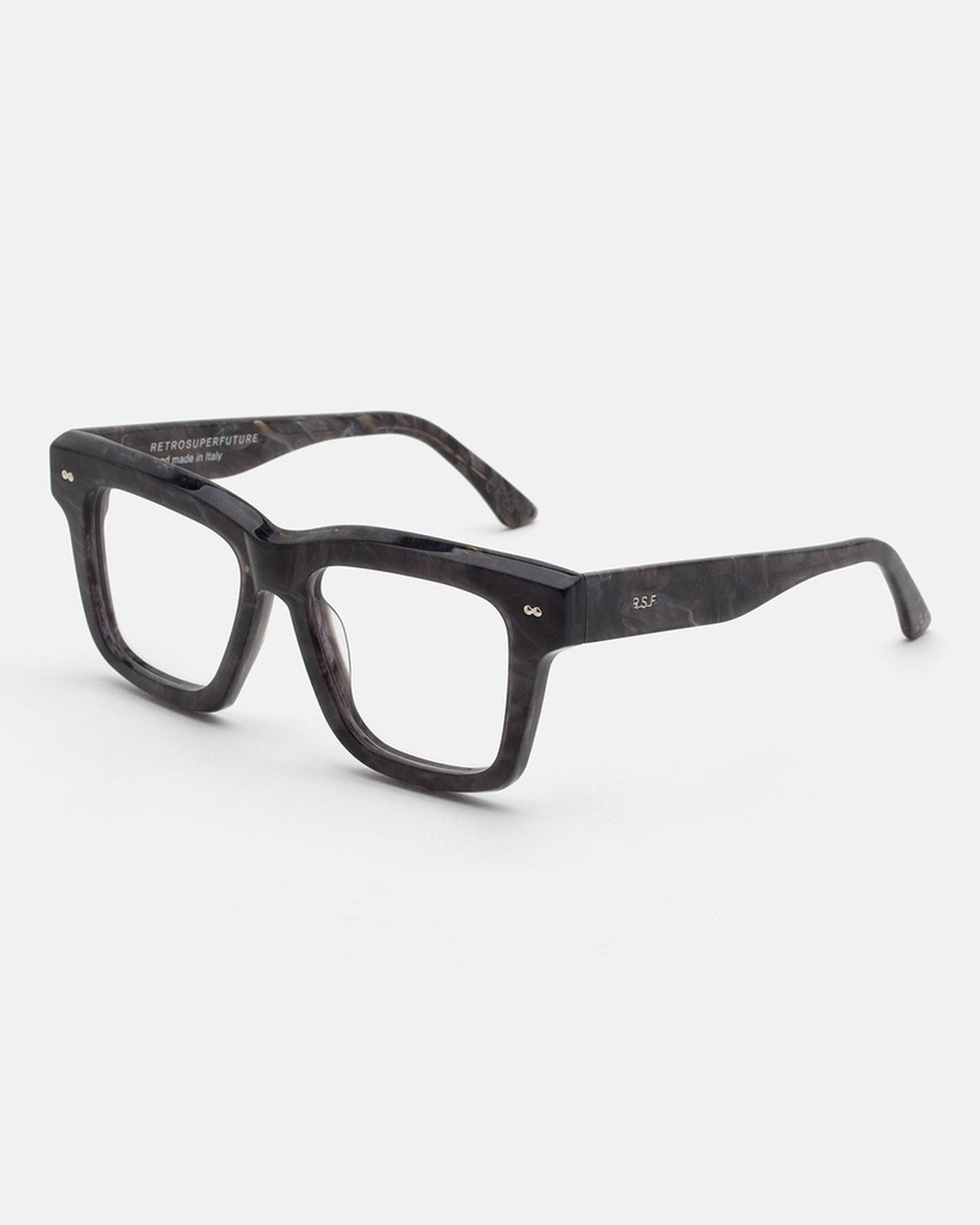 Angle view of RETROSUPERFUTURE Numero 116 Marmo Nero sunglasses.