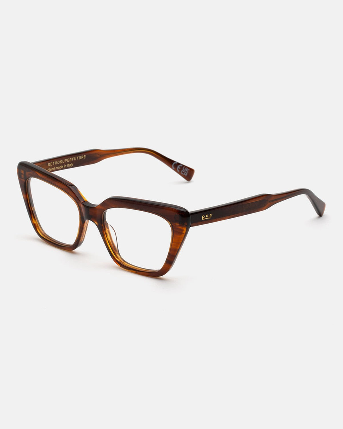 Angle view of RETROSUPERFUTURE Numero 122 Havana sunglasses.