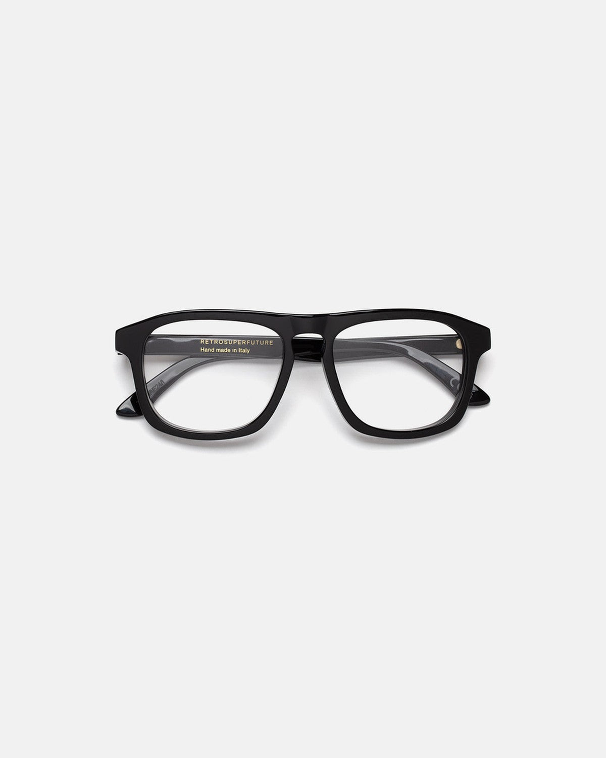 Front view of RETROSUPERFUTURE Numero 123 Black sunglasses.