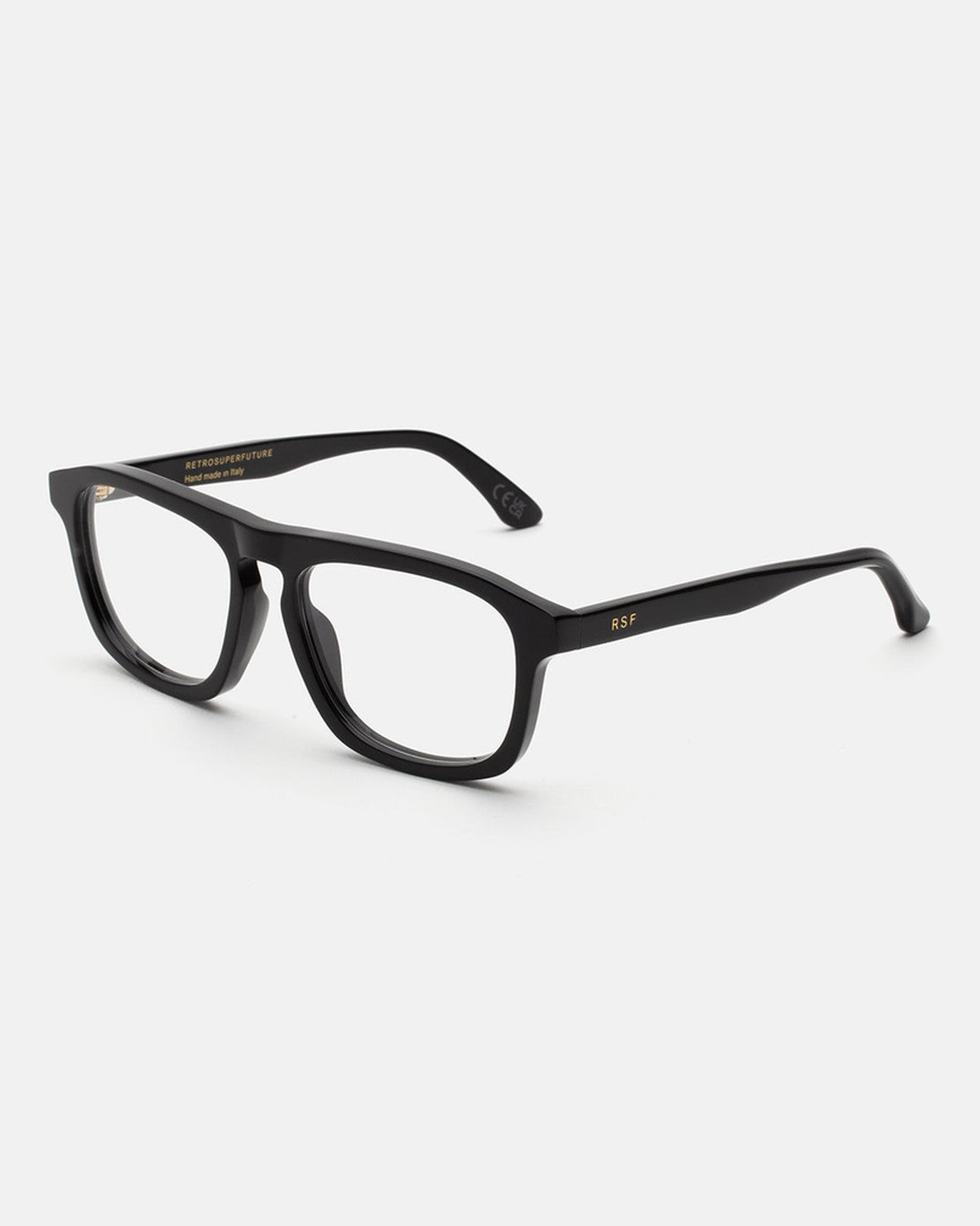 Angle view of RETROSUPERFUTURE Numero 123 Black sunglasses.
