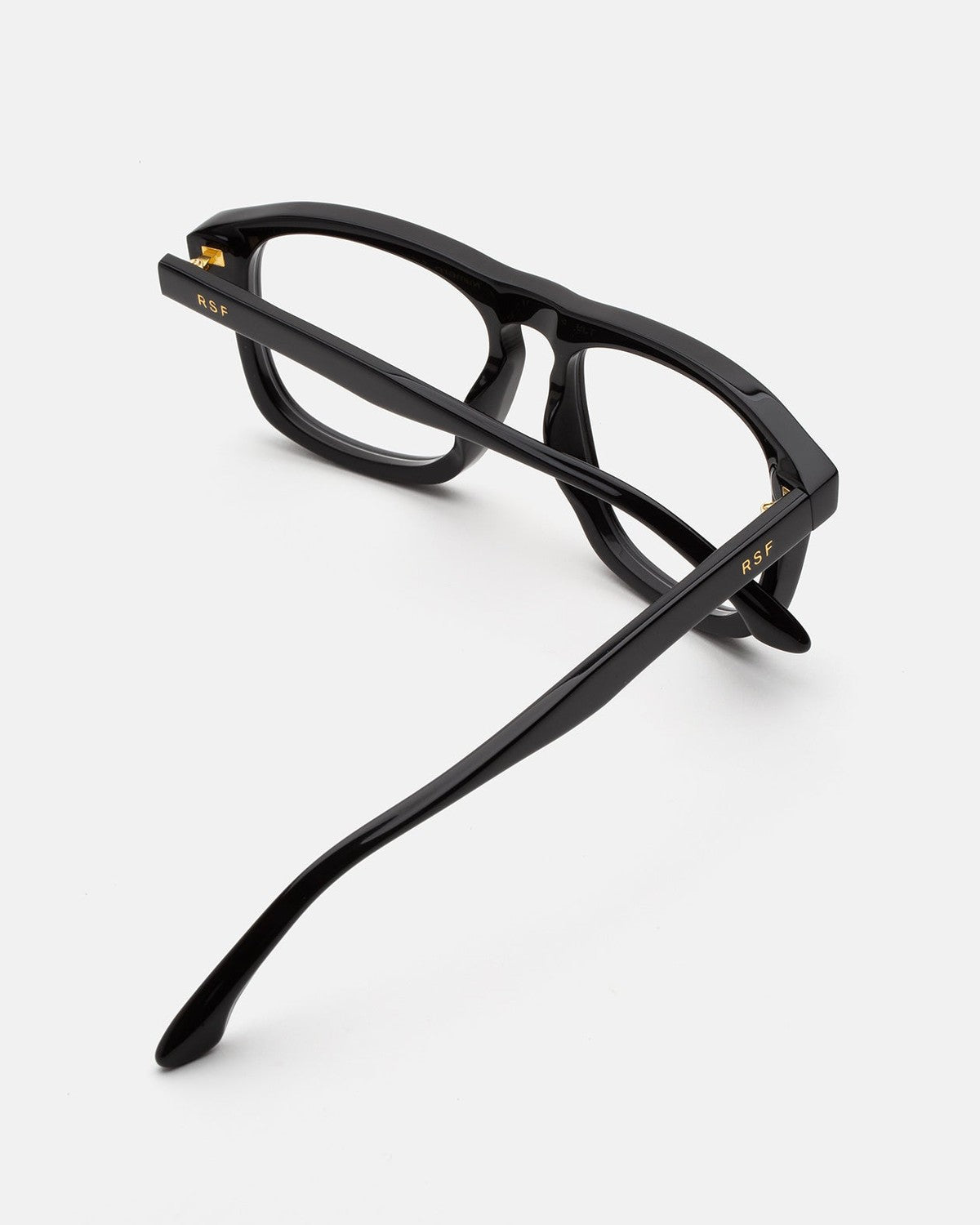 Inside view of RETROSUPERFUTURE Numero 123 Black sunglasses showing temple arms.