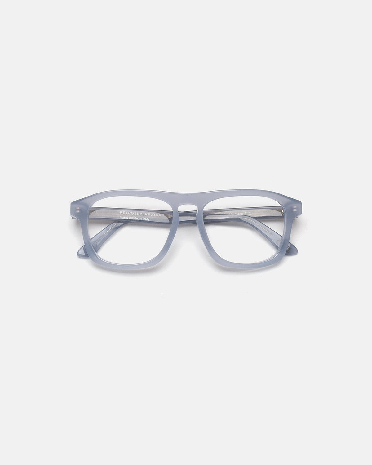 Front view of RETROSUPERFUTURE Numero 123 Light Blue sunglasses.