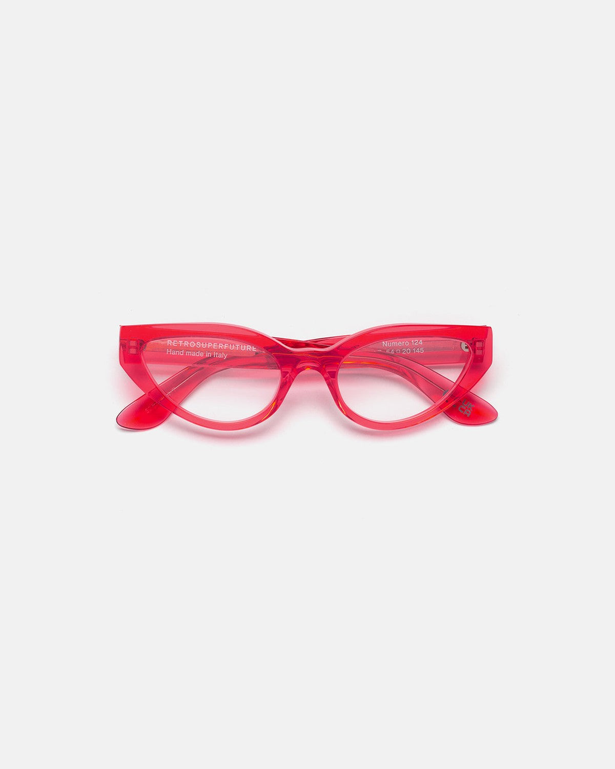 Front view of RETROSUPERFUTURE Numero 124 Light Red sunglasses.