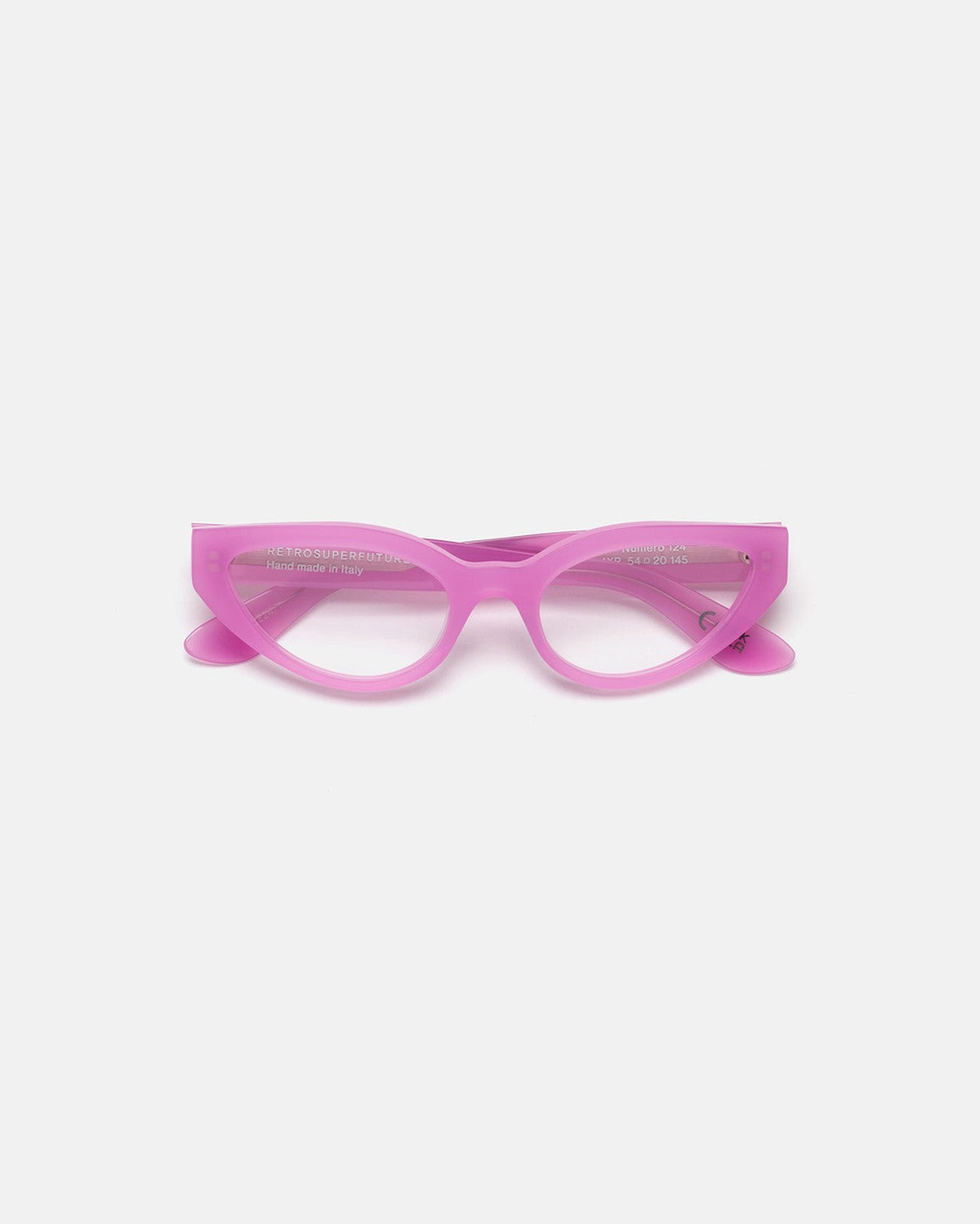 Top view of RETROSUPERFUTURE Numero 124 Pink sunglasses.