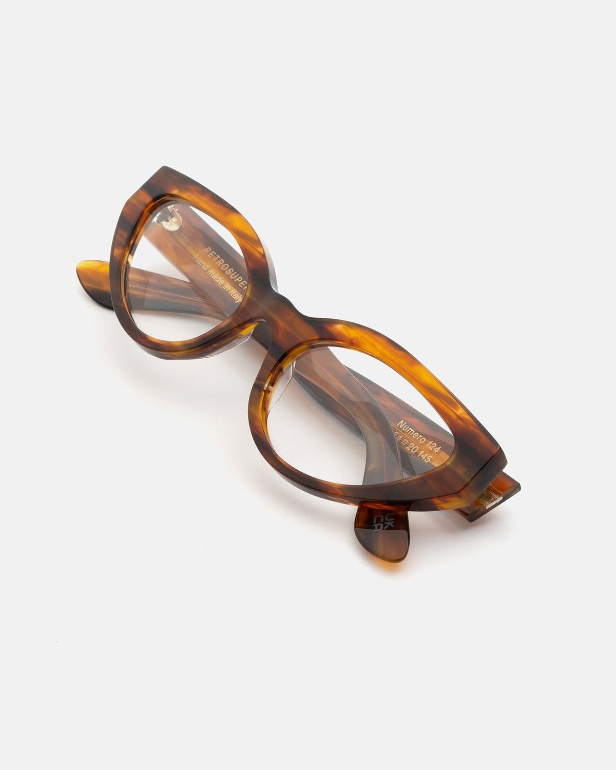 Folded view of RETROSUPERFUTURE Numero 124 Tangeri sunglasses.