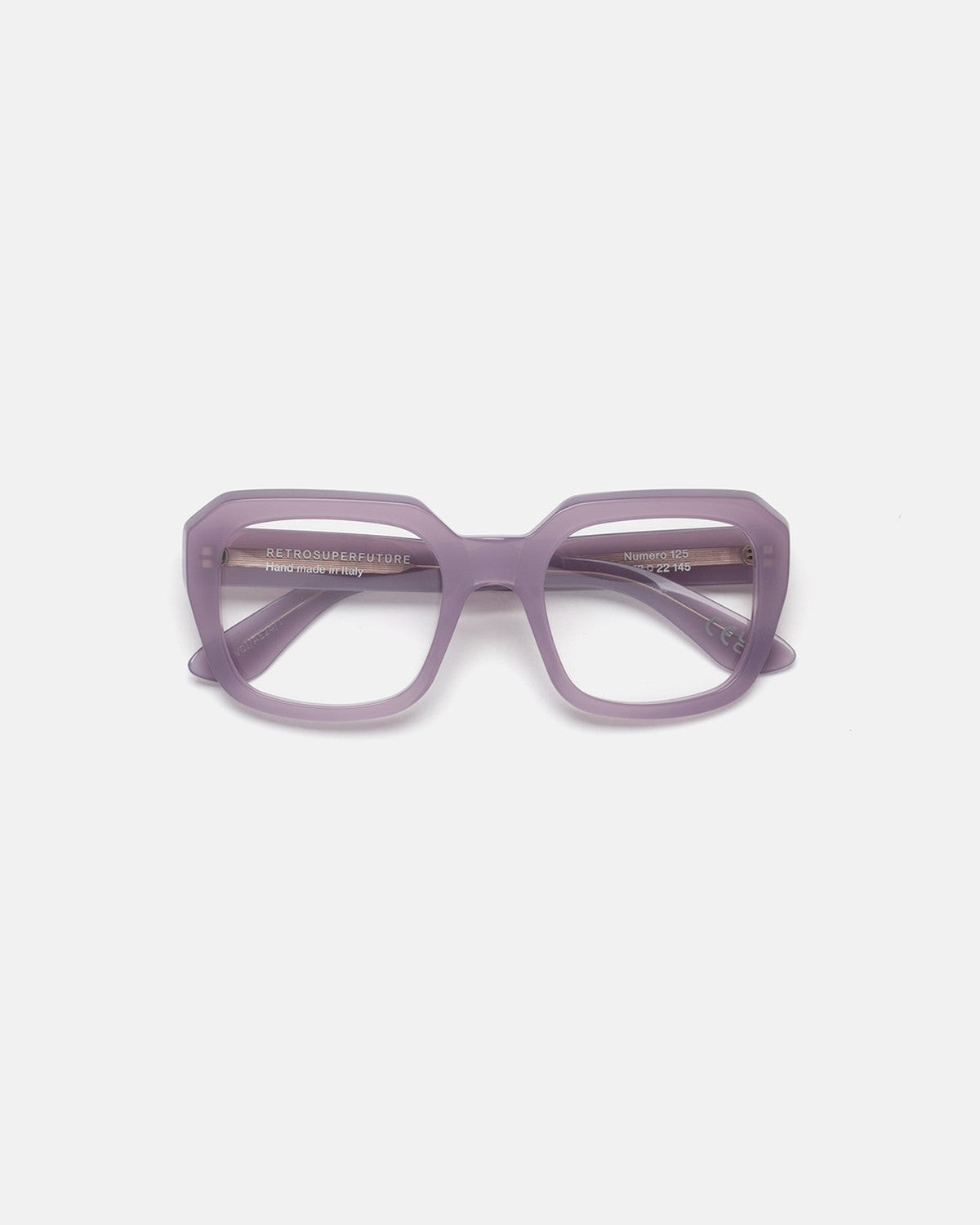 Front view of RETROSUPERFUTURE Numero 125 Light Purple sunglasses.