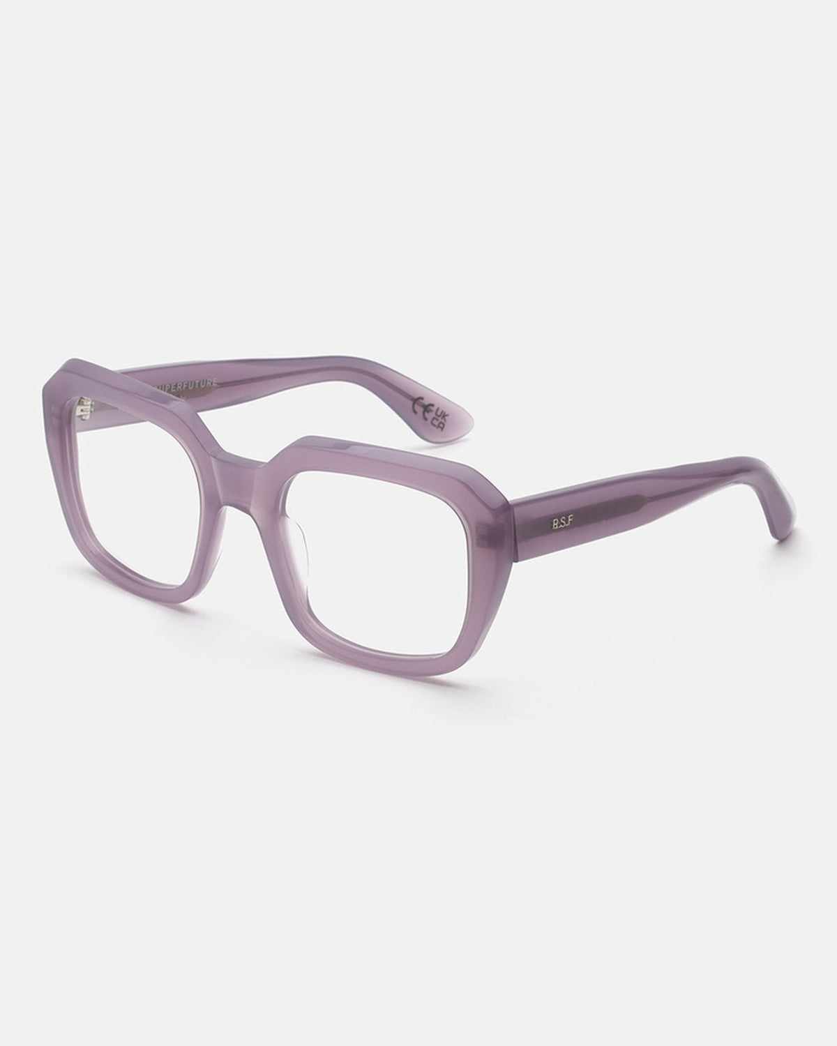 Angled view of RETROSUPERFUTURE Numero 125 Light Purple sunglasses.