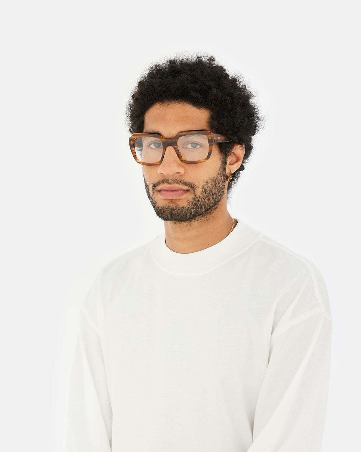 Front try-on view of RETROSUPERFUTURE Numero 125 Tangeri sunglasses.