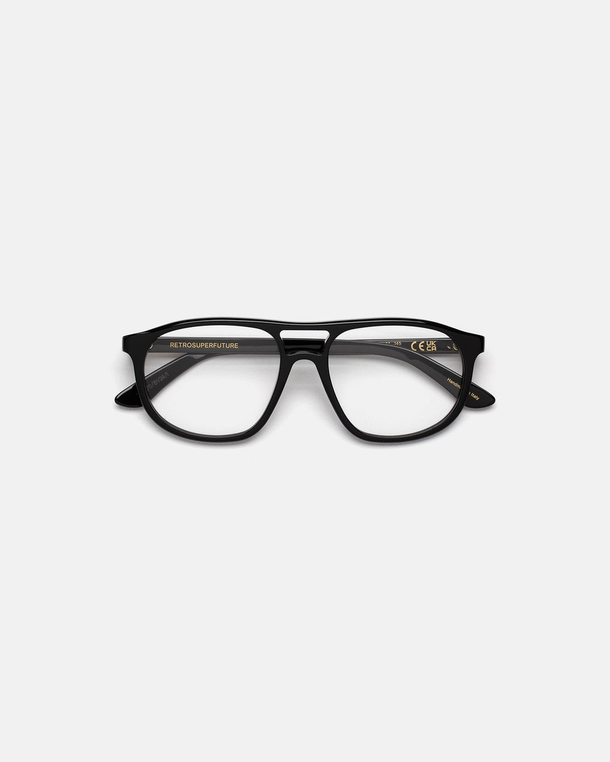 Front view of RETROSUPERFUTURE Numero 127 Black sunglasses.