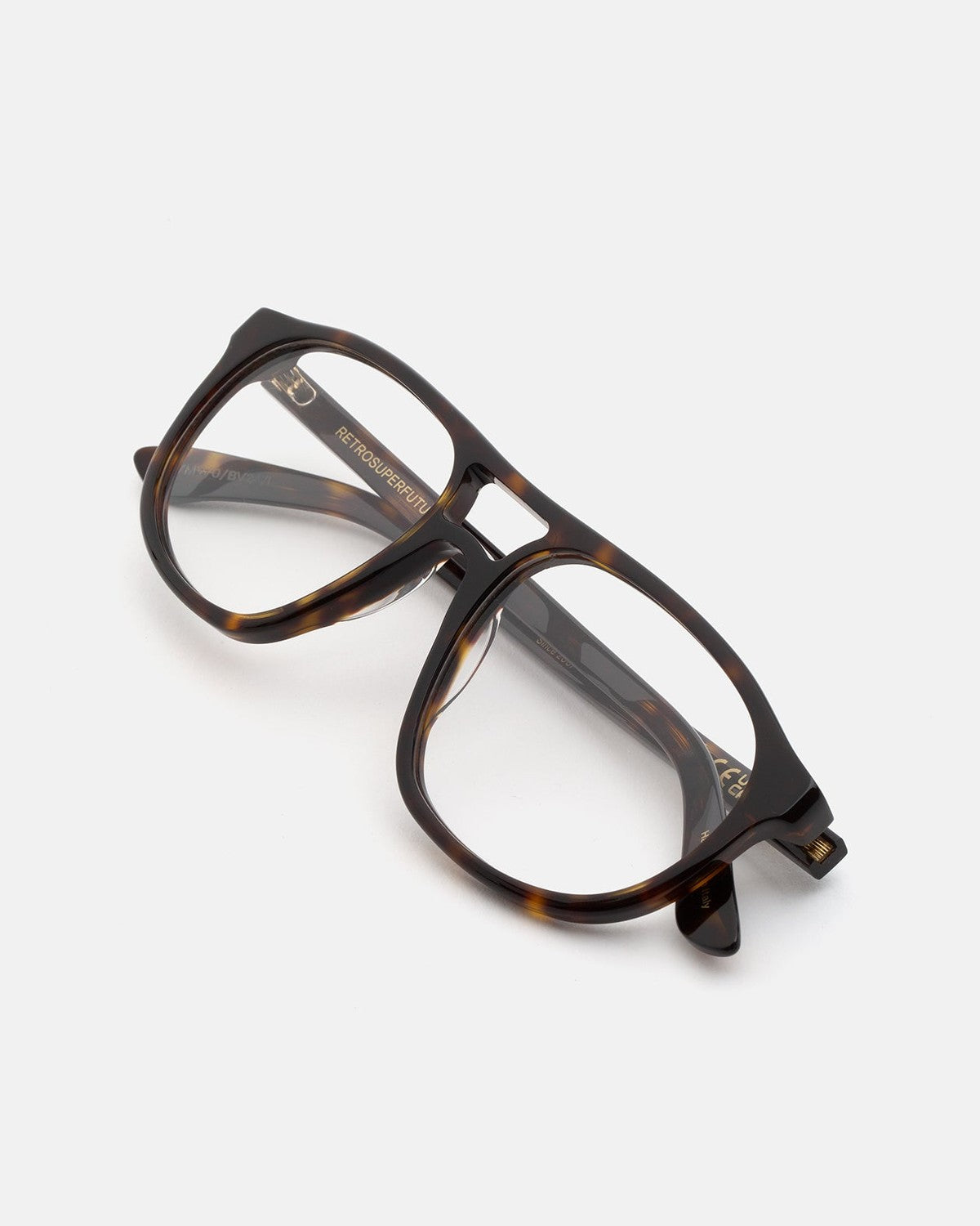 Folded view of RETROSUPERFUTURE Numero 127 Havana sunglasses.