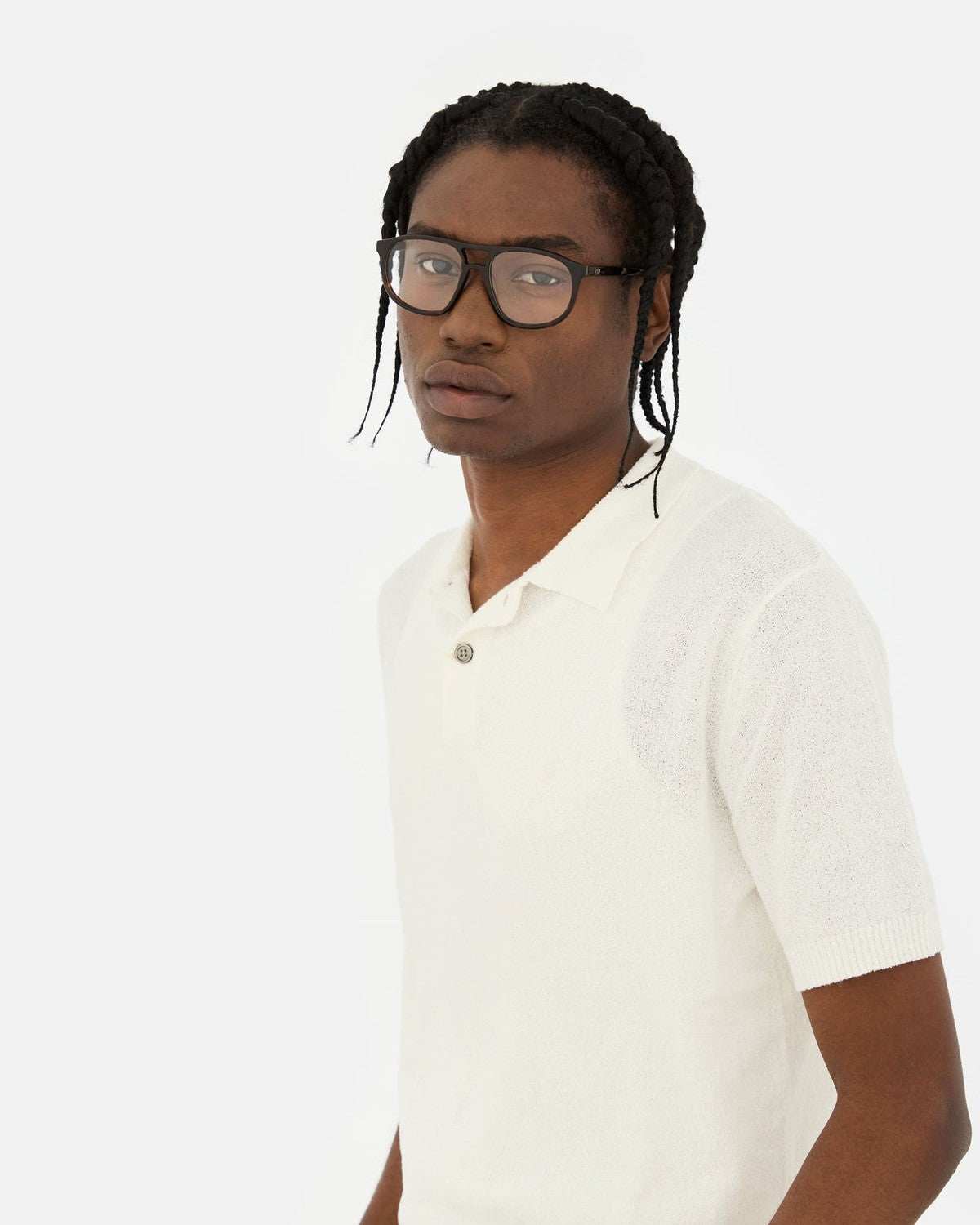 Model wearing RETROSUPERFUTURE Numero 127 Havana sunglasses.