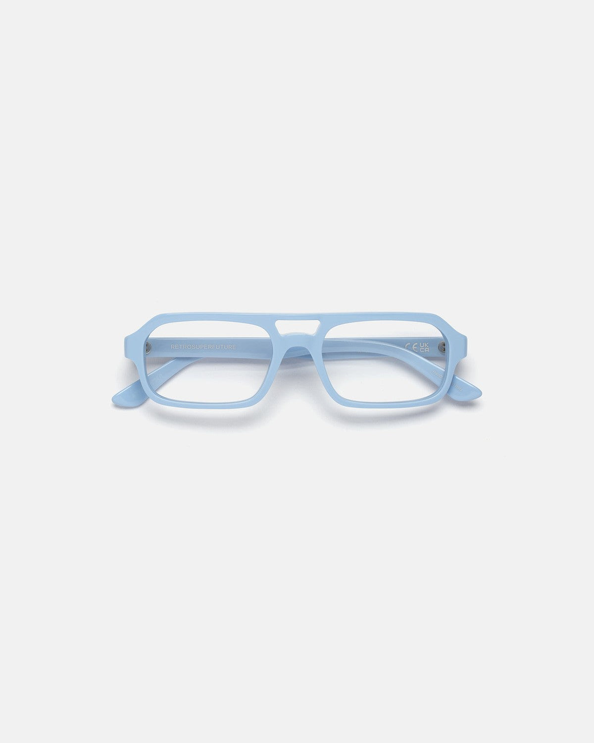 Front view of RETROSUPERFUTURE Numero 128 Azzurro sunglasses.
