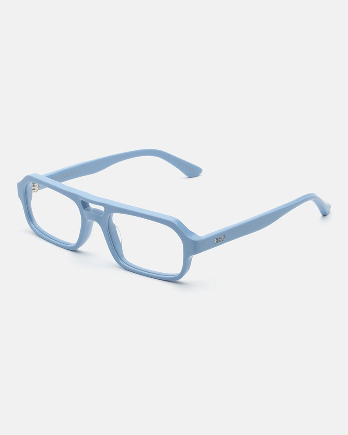 Angle view of RETROSUPERFUTURE Numero 128 Azzurro sunglasses.