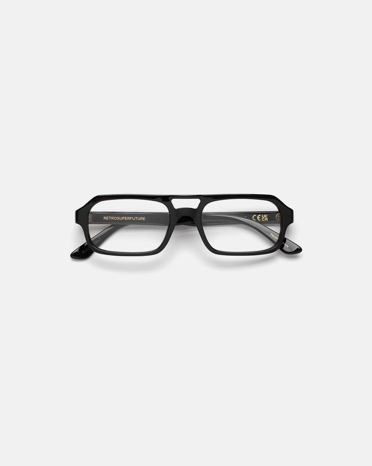 Front view of RETROSUPERFUTURE Numero 128 Black sunglasses.