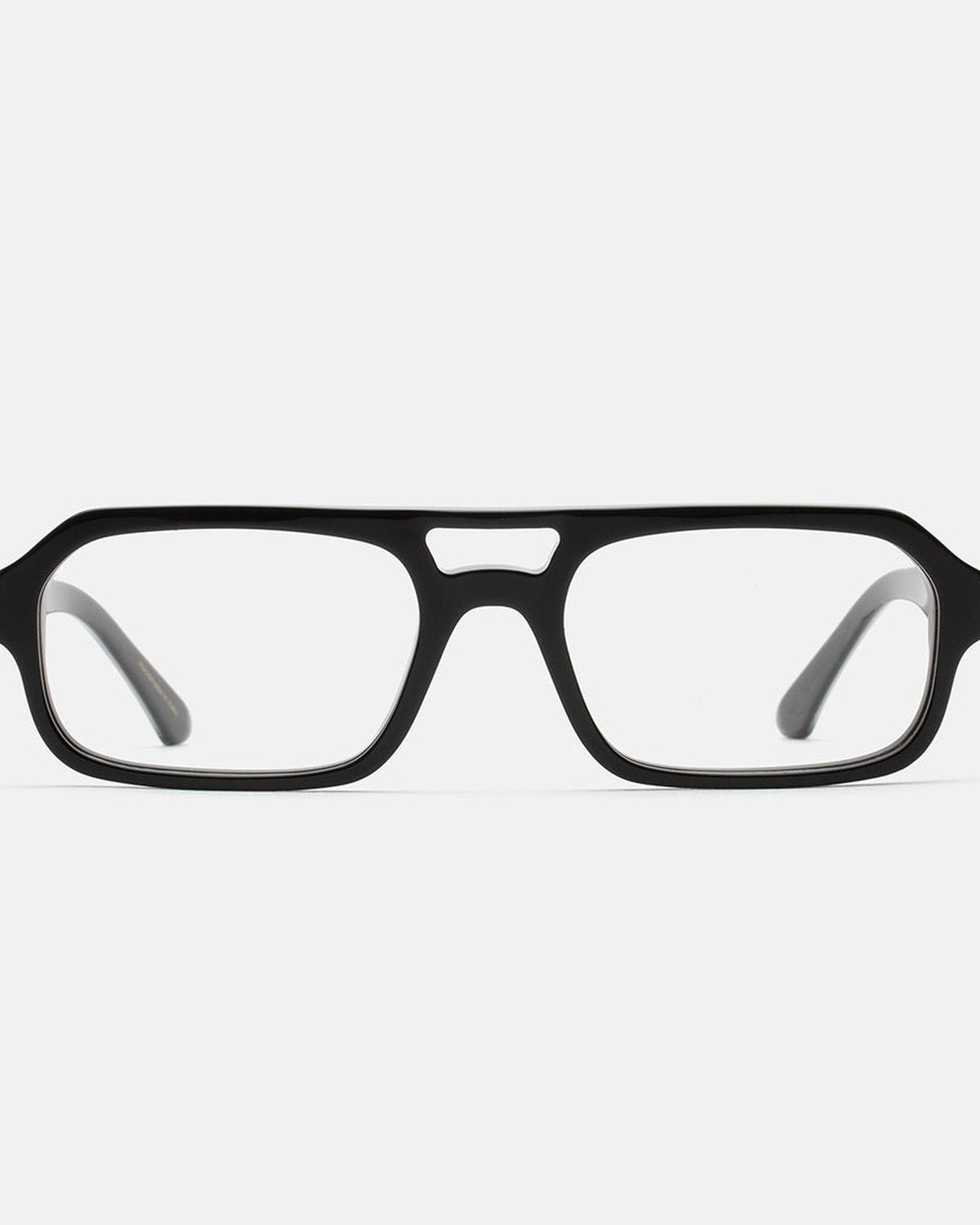 Front view of RETROSUPERFUTURE Numero 128 Black sunglasses.
